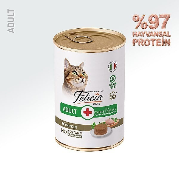 Felicia Yetişkin Tahılsız Tavuklu Kedi Konserve 400g