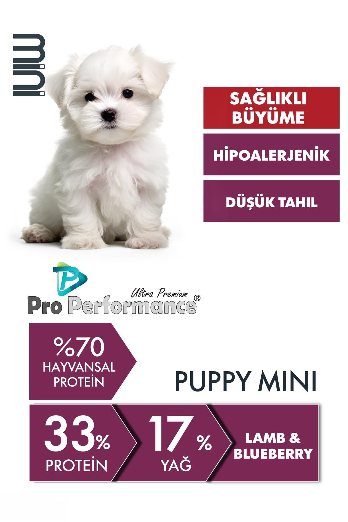 Pro Performance Kuzulu ve Yaban Mersinli Küçük Irk Yavru Köpek Maması 2 Kg