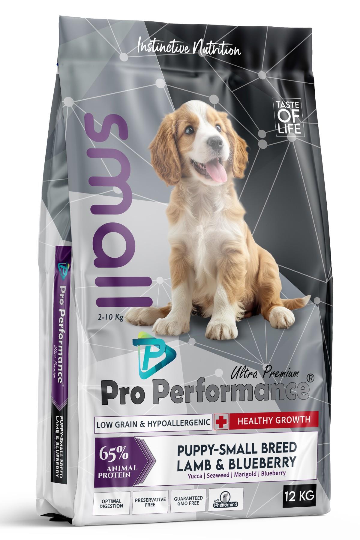 Pro Performance Kuzulu ve Yaban Mersinli Küçük Irk Yavru Köpek Maması 12 Kg