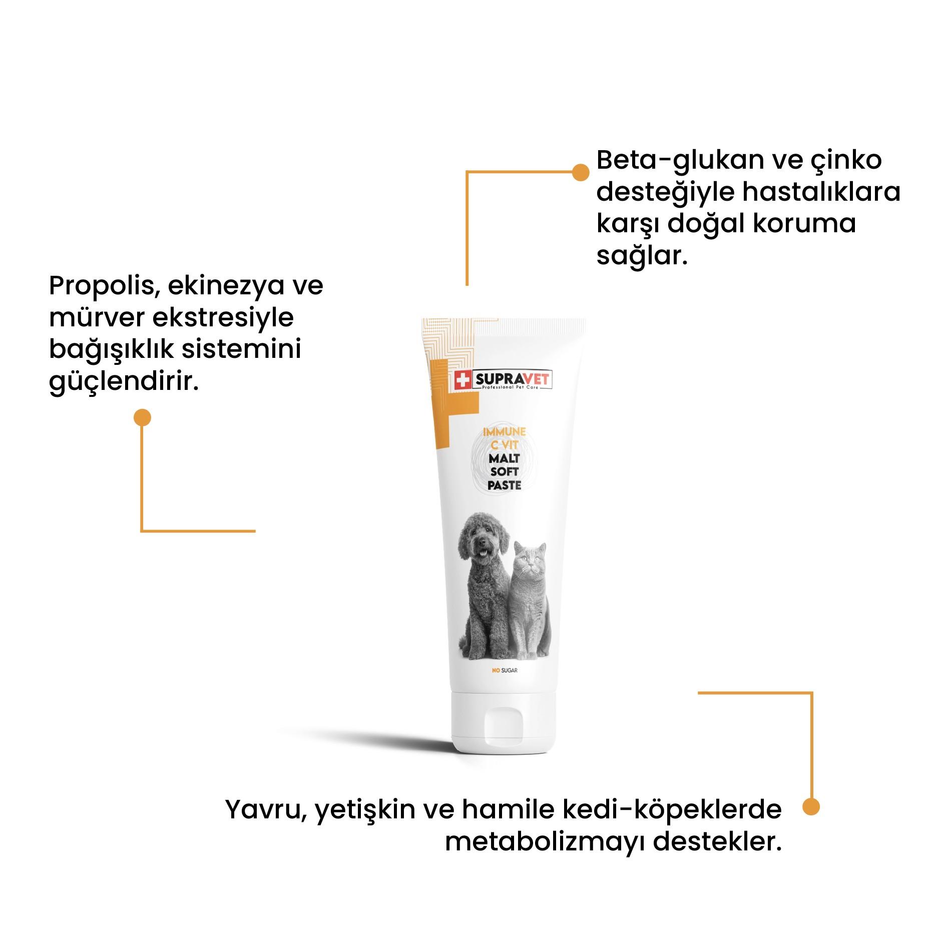 Supravet Immune C Kedi ve Köpek Bağışıklık Güçlendirici Malt Paste 100 Gr