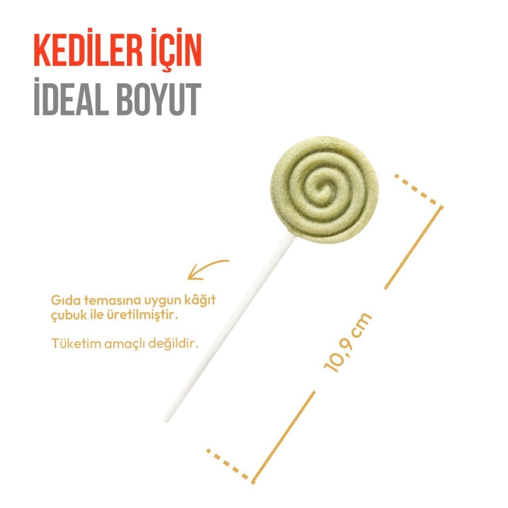 Wanpy LolliPop Dondurularak Kurutulmuş Kedi Otlu Lolipop Kedi Ödül Maması 1,4gr (10'lu)