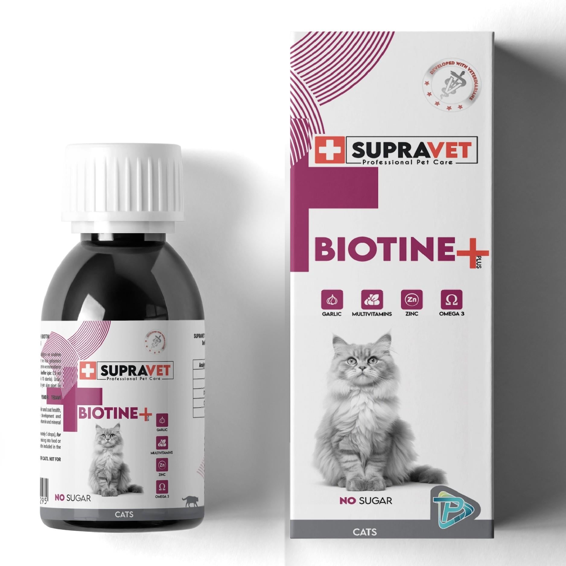Supravet Biotine Kediler için Tüy Sağlığı Multi Vitamin Damlası 100 ML