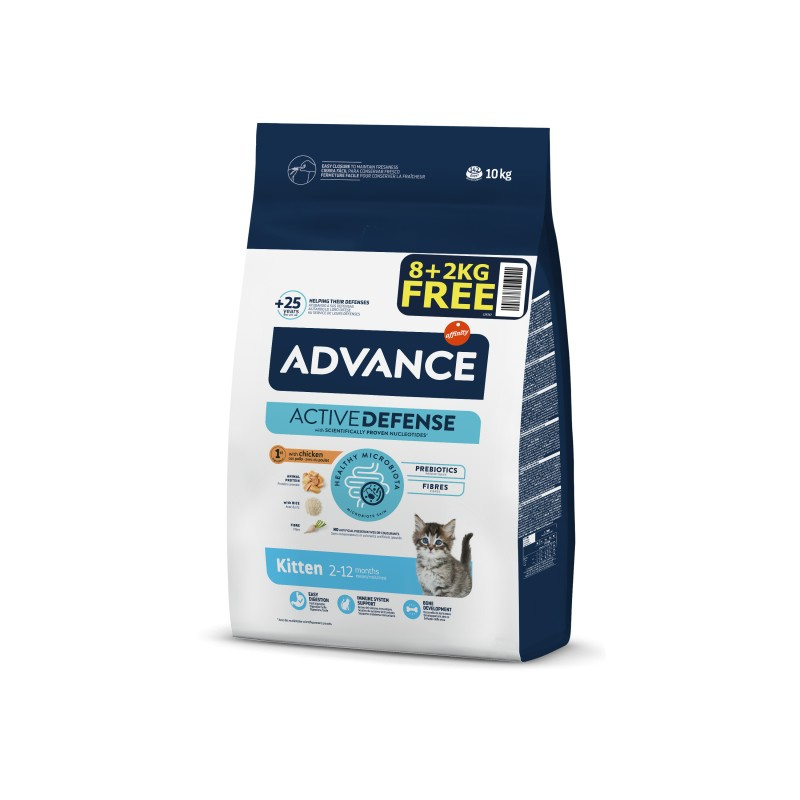 Advance Yavru Kedi Maması Tavuklu & Pirinçli 8+2 Kg Bonus Paket