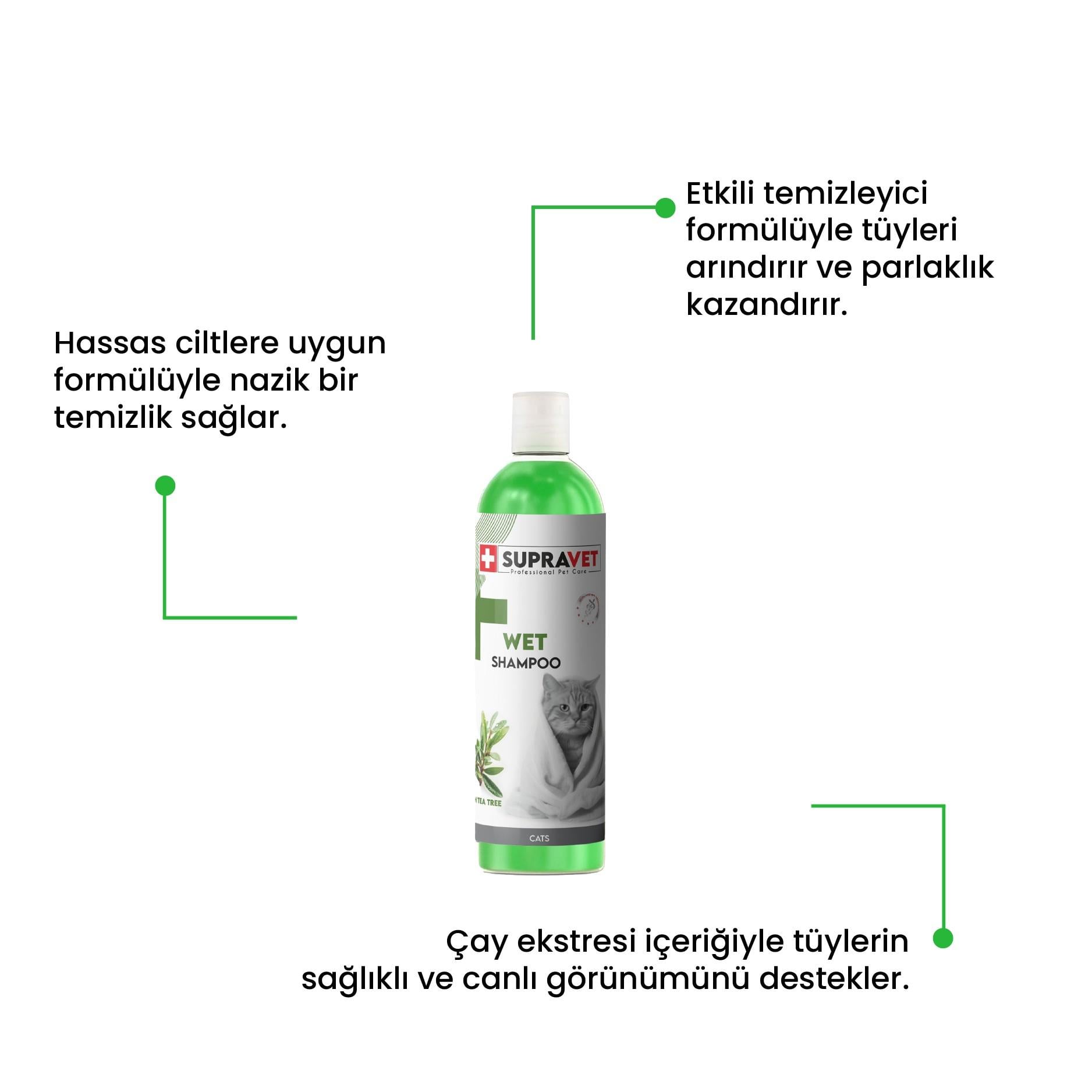 Supravet Shampoo Çay Ağacı Özlü Kedi Şampuanı 200ml