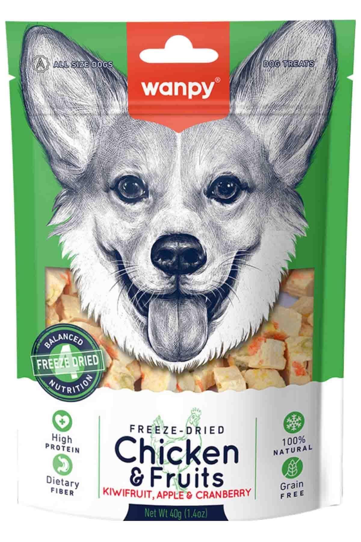 Wanpy Tavuk ve Meyveli Dondurularak Kurutulmuş Köpek Ödül Maması 40gr