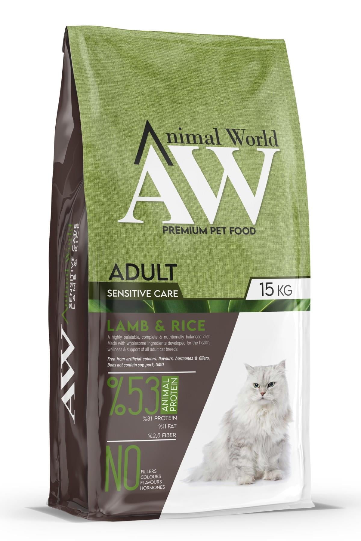 Animal World Kuzu Etli Yetişkin Kedi Maması 15 Kg