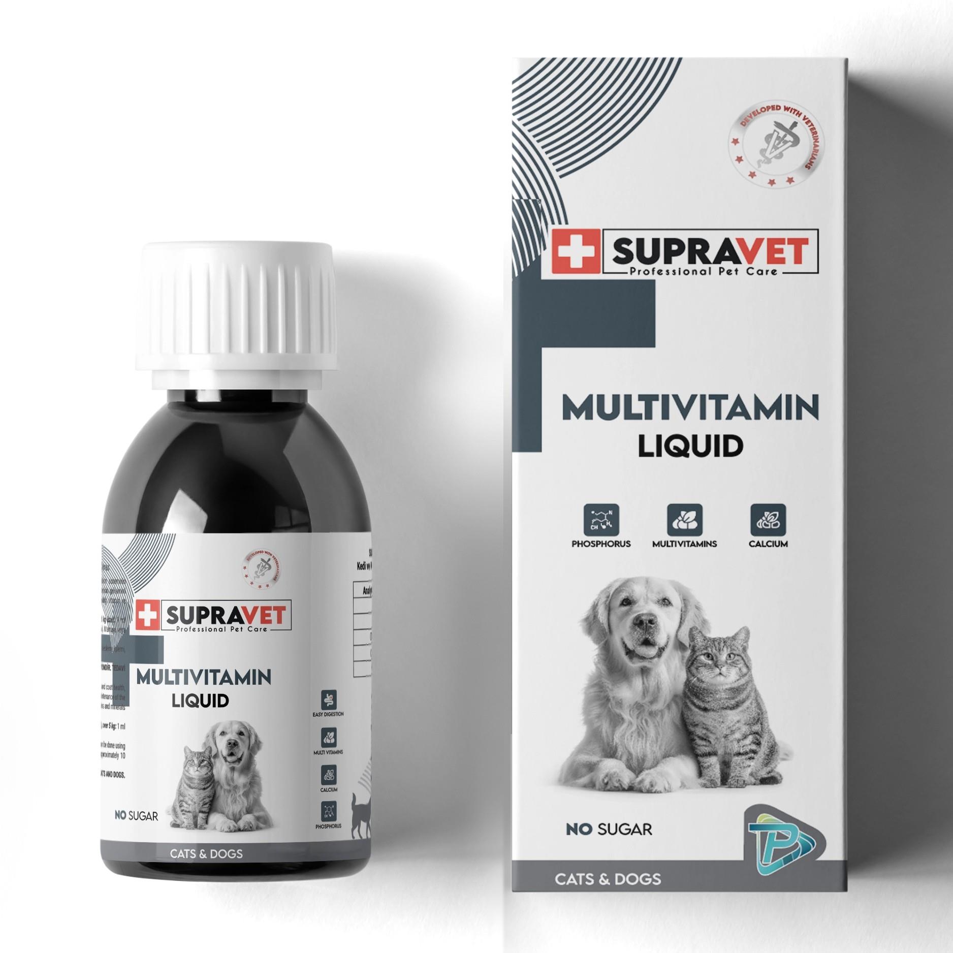 Supravet Sağlıklı Kedi ve Köpekler İçin Multivitamin Damlası 100 ml