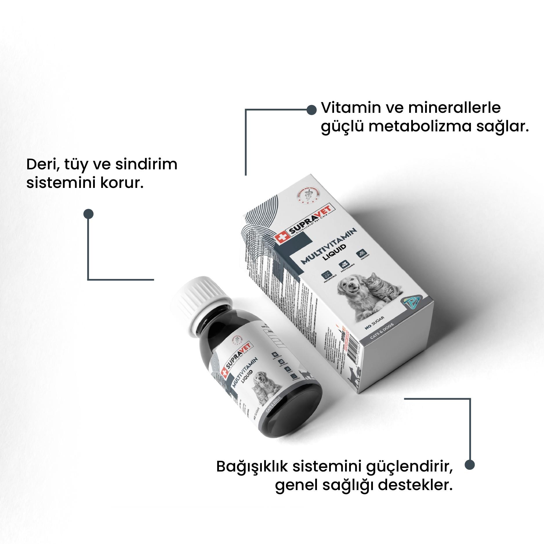 Supravet Sağlıklı Kedi ve Köpekler İçin Multivitamin Damlası 100 ml