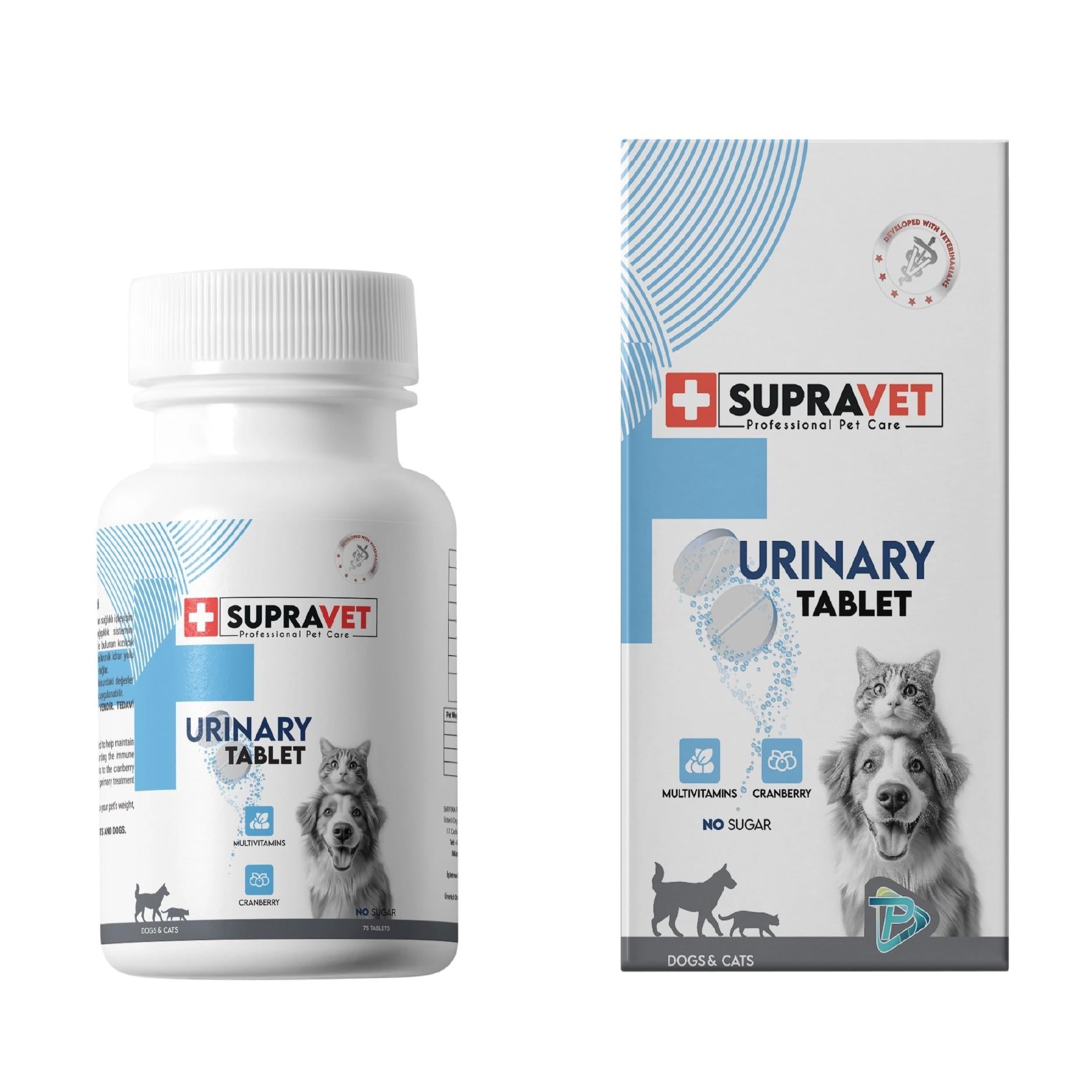 Supravet Urinary Care Kedi ve Köpek için İdrar Sağlığı Sistem Destekleyici 75 Tablet