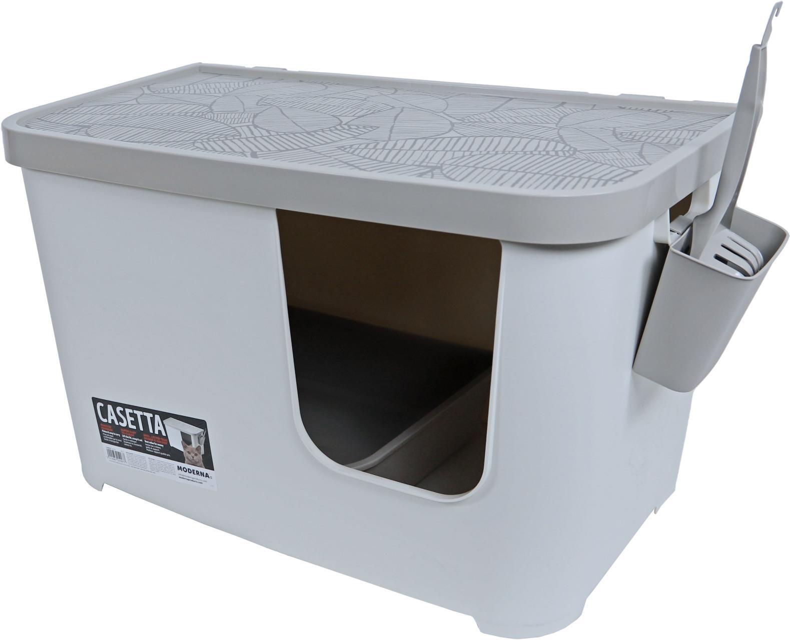 Moderna Casetta Kapalı Kedi Tuvaleti - Gri Beyaz 75.7x45x45 cm