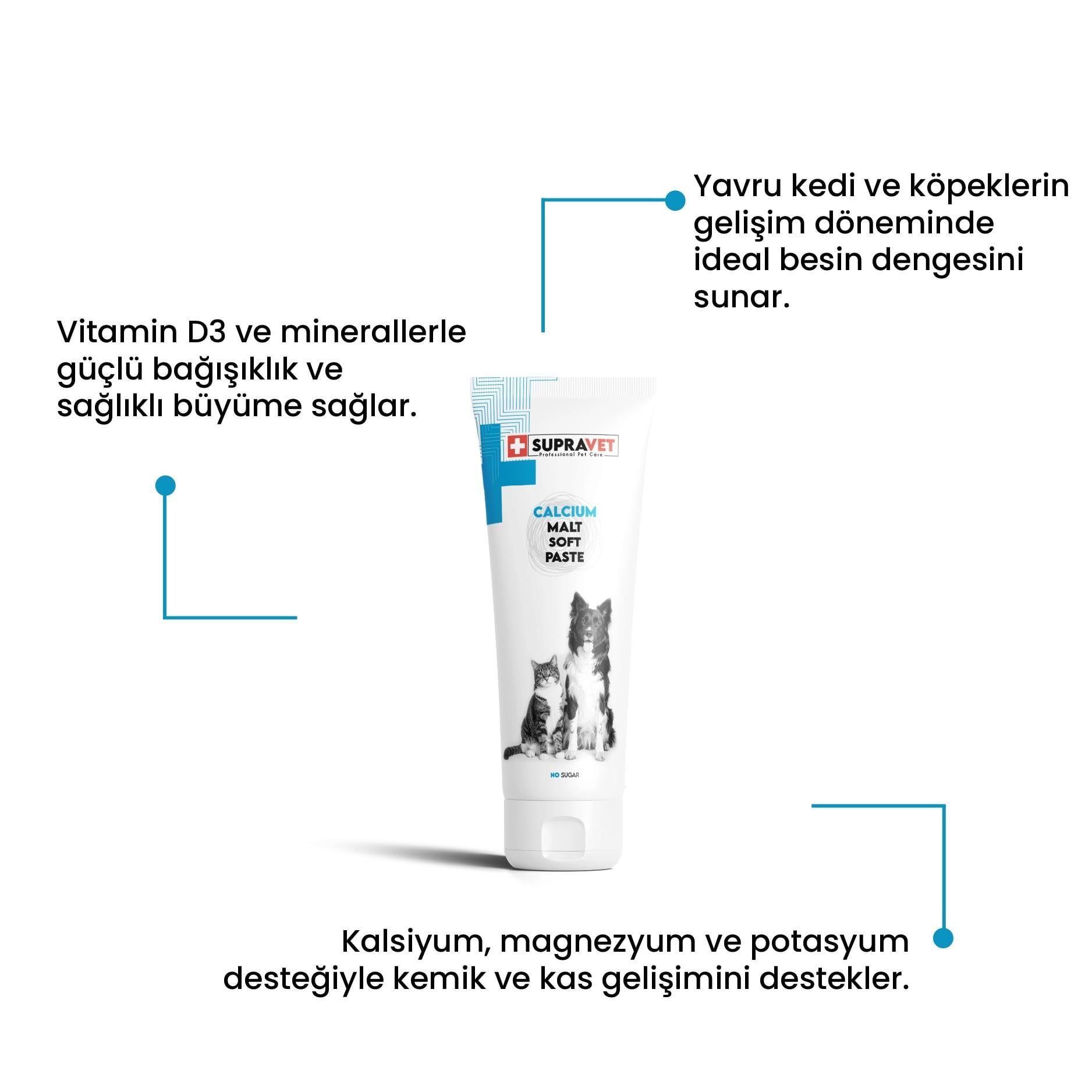 Supravet Kedi ve Köpekler İçin Kalsiyum Malt Paste 100gr