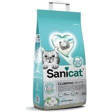 Sanicat Clumping White Topaklanan Kedi Kumu (Koton Ferahlığı) 10LT