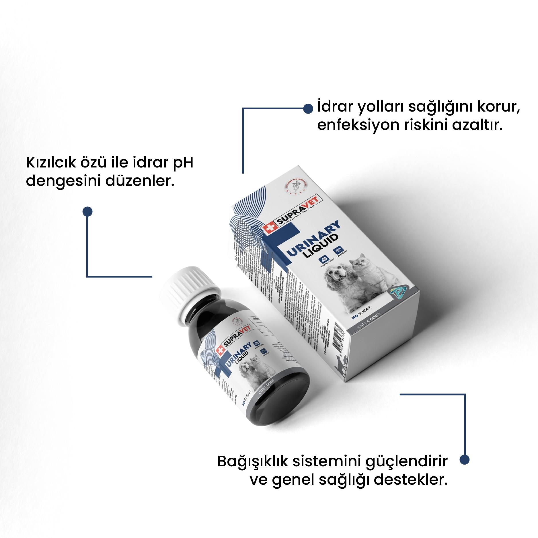 Supravet Urinary Kedi ve Köpek İçin İdrar Sağlığı Sistem Destekleyici Sıvı Damla 100ml
