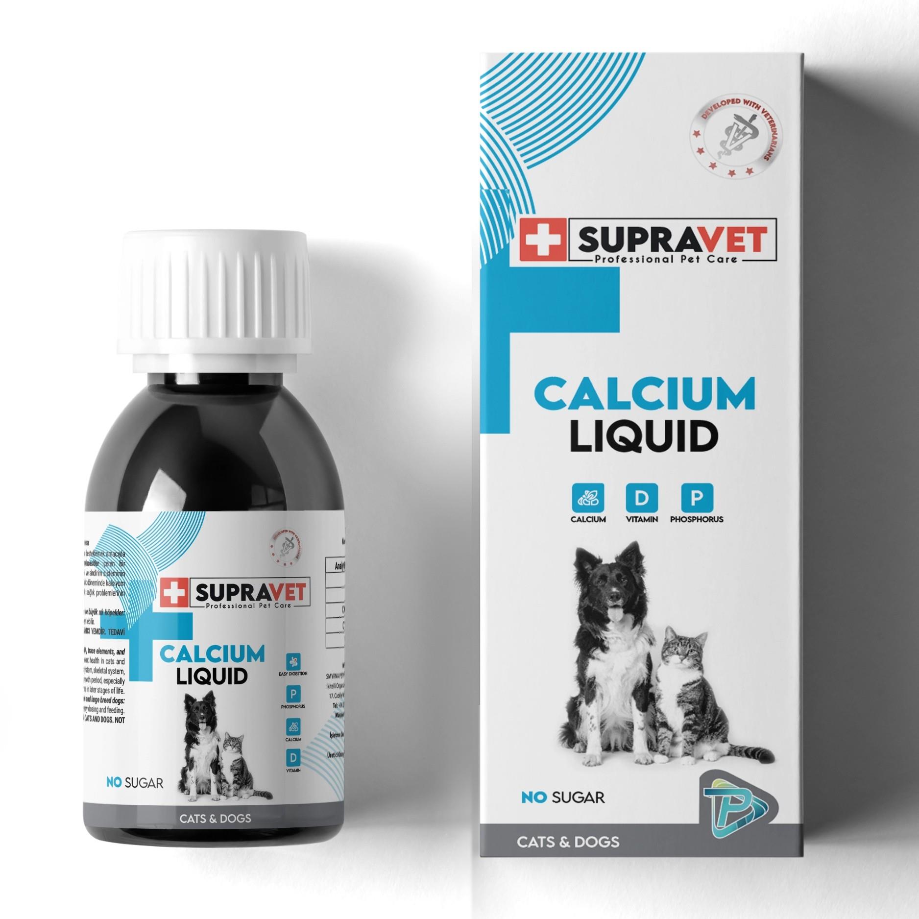 Supravet Kedi ve Köpekler İçin Sıvı Calcium Damla 100 Ml