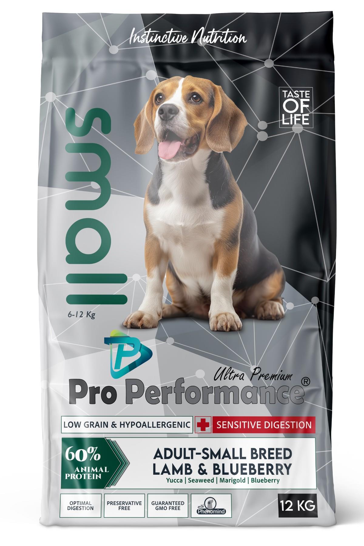 Pro Performance Kuzulu ve Yaban Mersinli Küçük Irk Yetişkin Köpek Maması 12 Kg