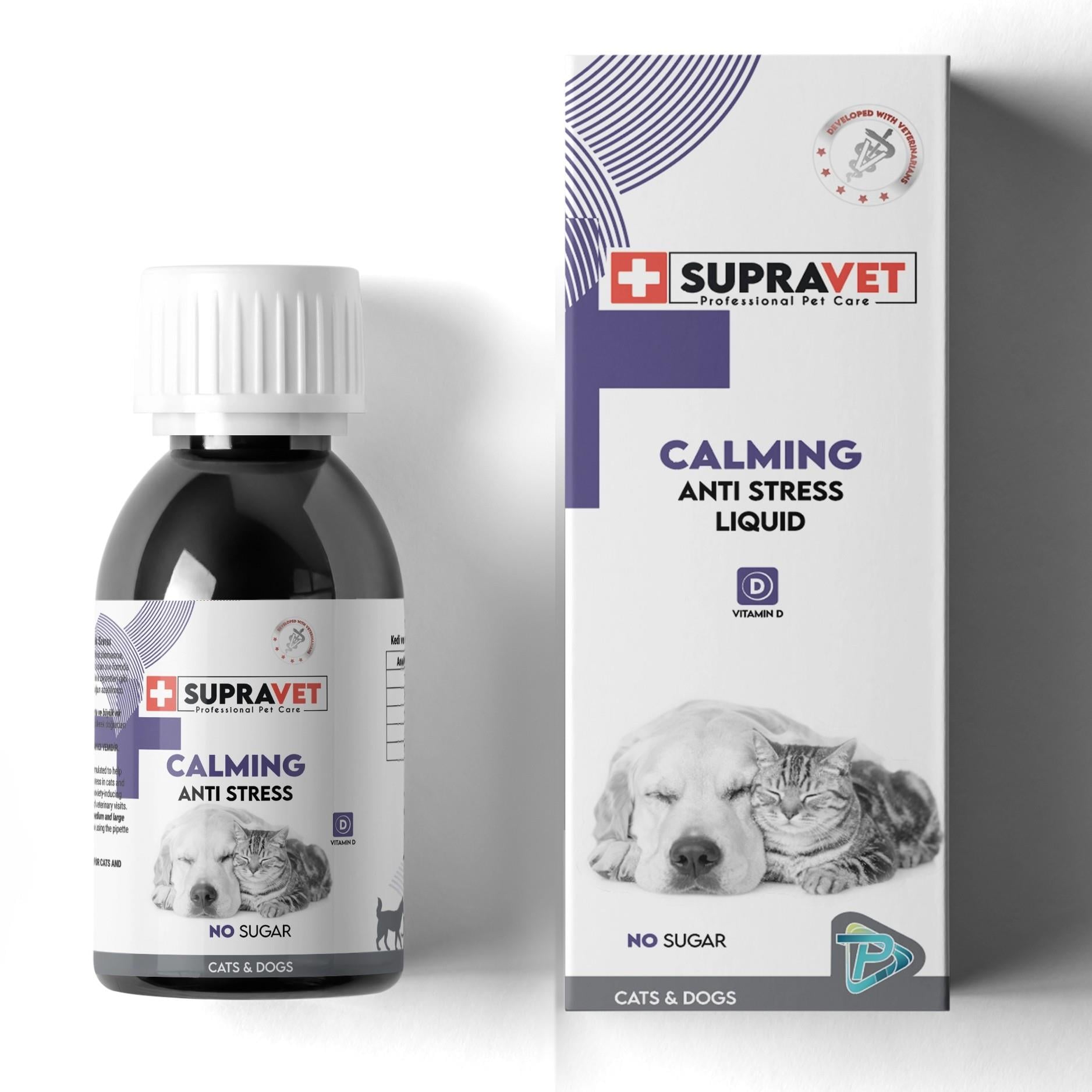 Supravet Calming Anti Stress Kedi ve Köpekler İçin Sıvı Sakinleştirici Damla 100 ml