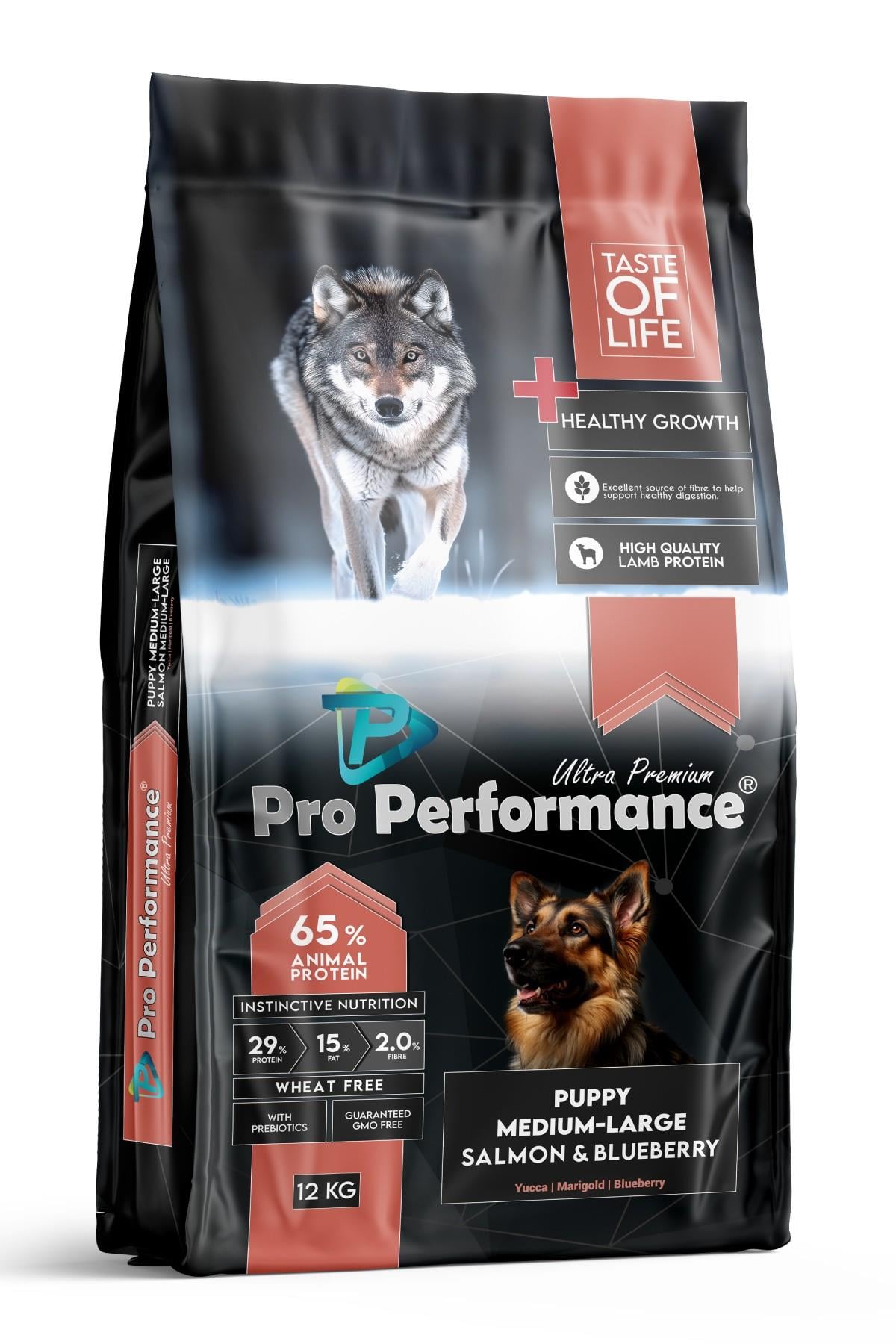 Pro Performance Somon ve Yaban Mersinli Orta ve Büyük Irk Yavru Köpek Maması 12 Kg