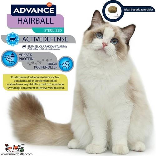 Advance Hindili Hairball Tüy Yumağı Önleyici Kısırlaştırılmış Kedi Maması 3kg