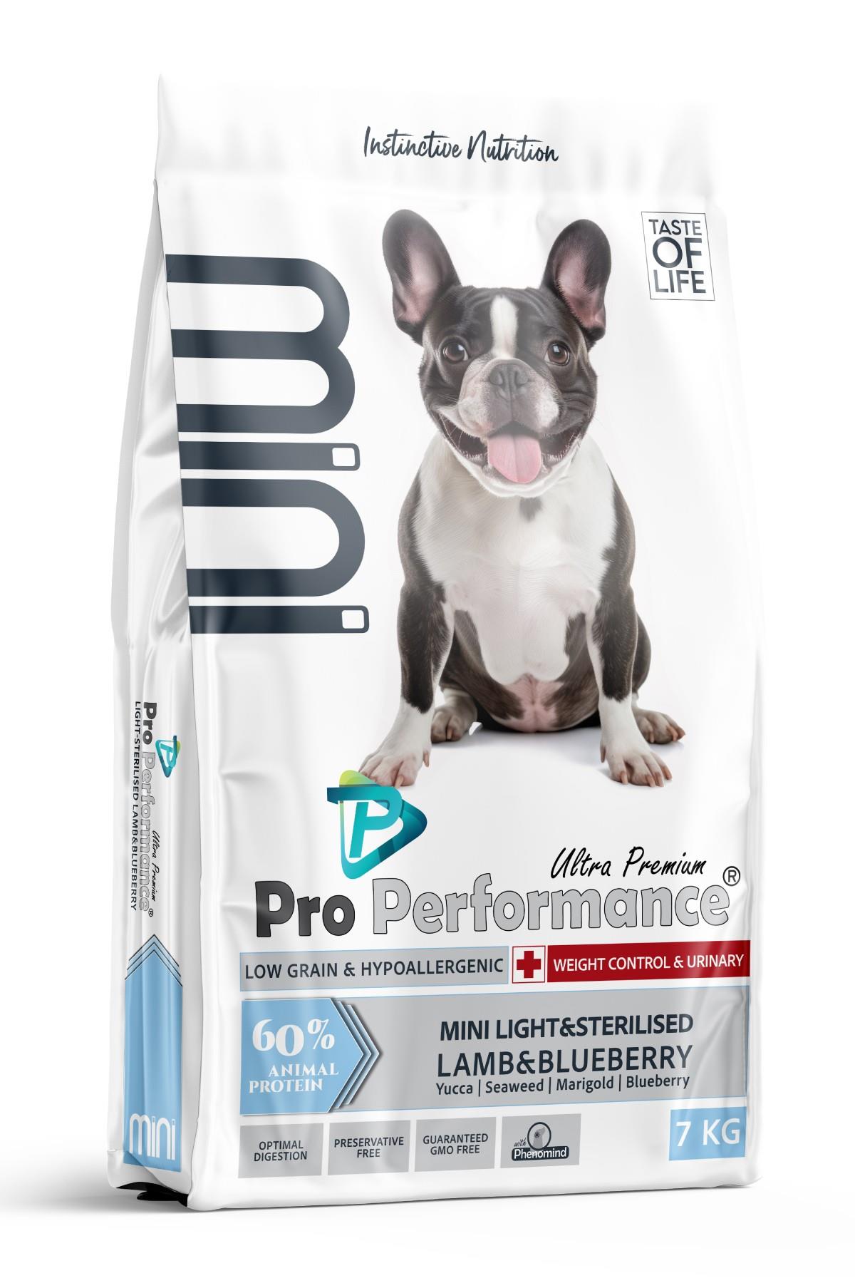 Pro Performance Light ve Kısır Mini Irk Kuzu Etli ve Yaban Mersinli Köpek Maması 7 kg