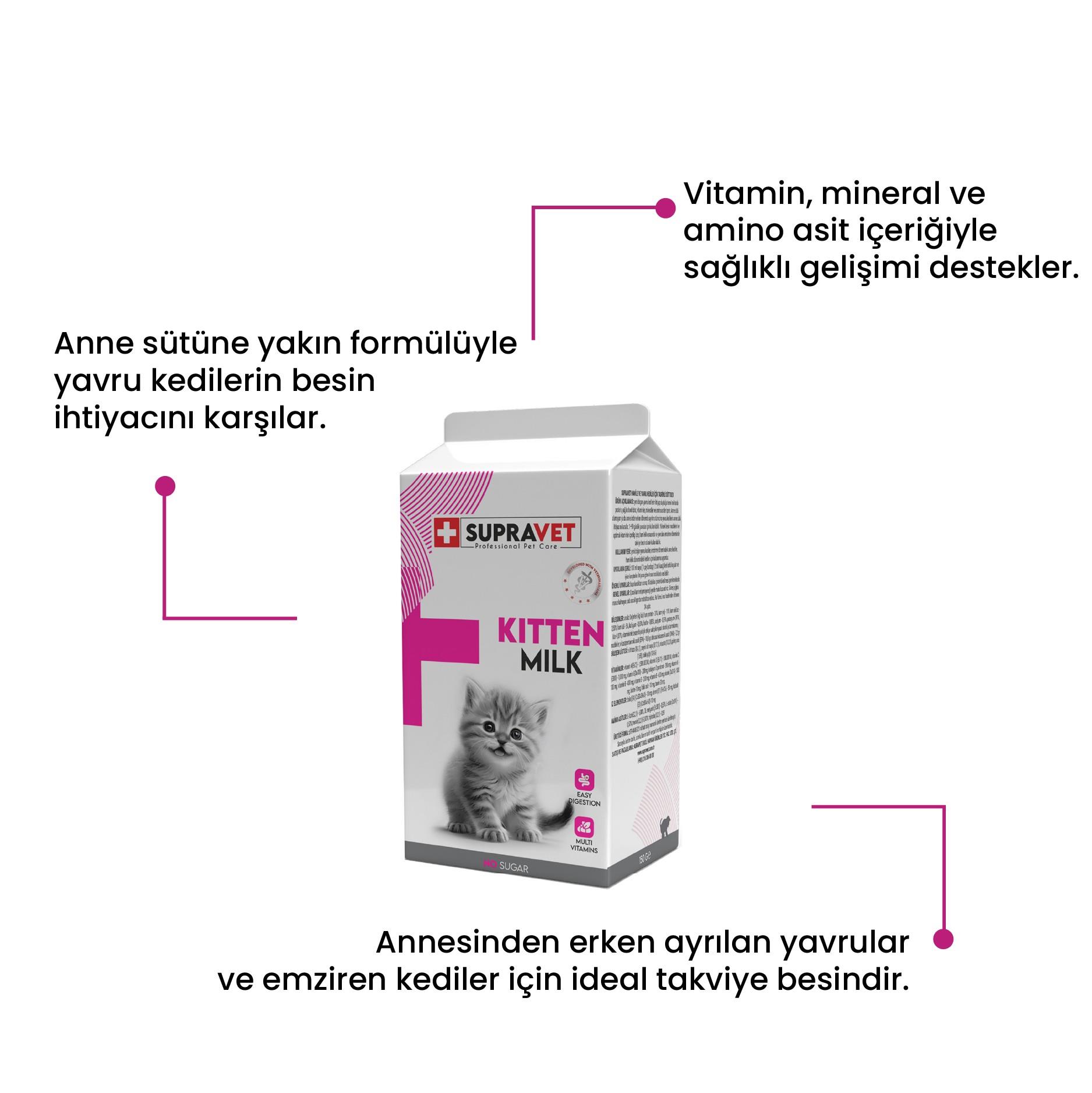 Supravet Hamile ve Yavru Kediler için Taurinli Kedi Süt Tozu 150 Gr