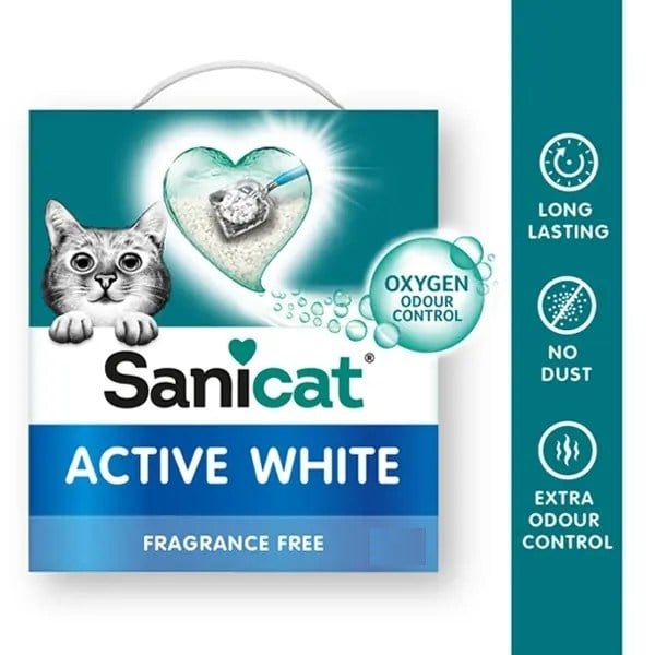 Sanicat Active White Ultra Topaklanan Kedi Kumu 10 LT