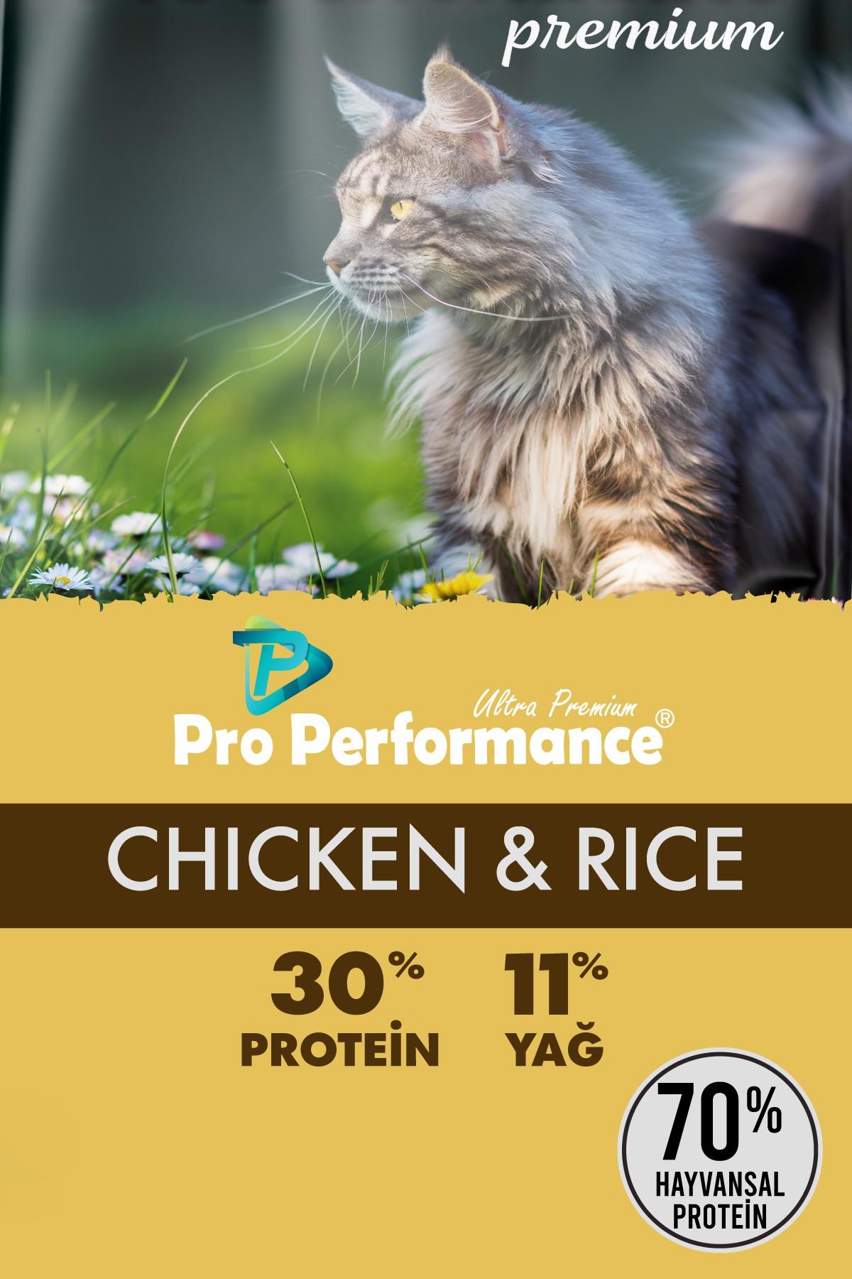 Pro Performance Premium Tavuk ve Pirinçli Yetişkin Kedi Maması 15kg