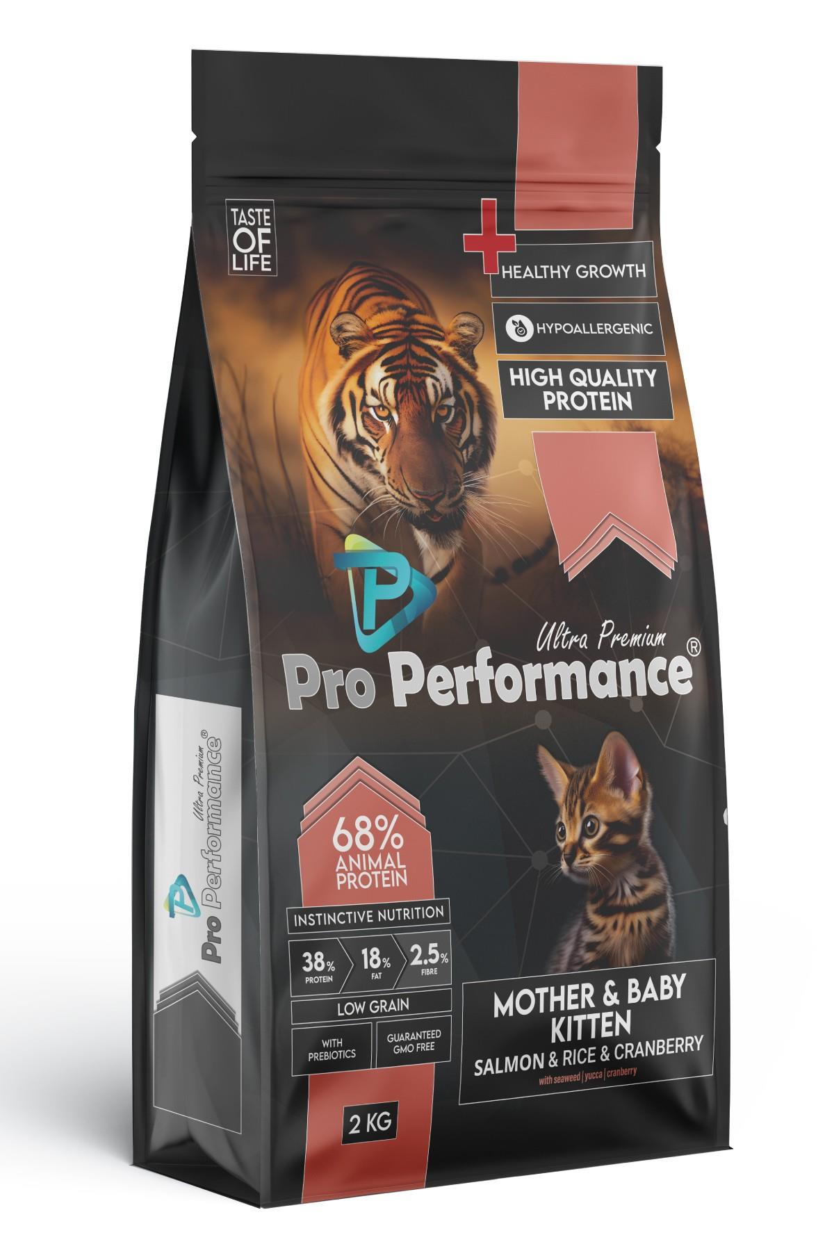 Pro Performance Mother Baby Kitten Somonlu ve Pirinçli Anne Yavru Kedi Maması 2 Kg