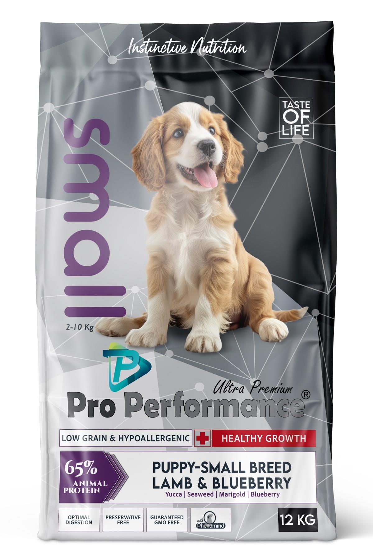 Pro Performance Kuzulu ve Yaban Mersinli Küçük Irk Yavru Köpek Maması 12 Kg