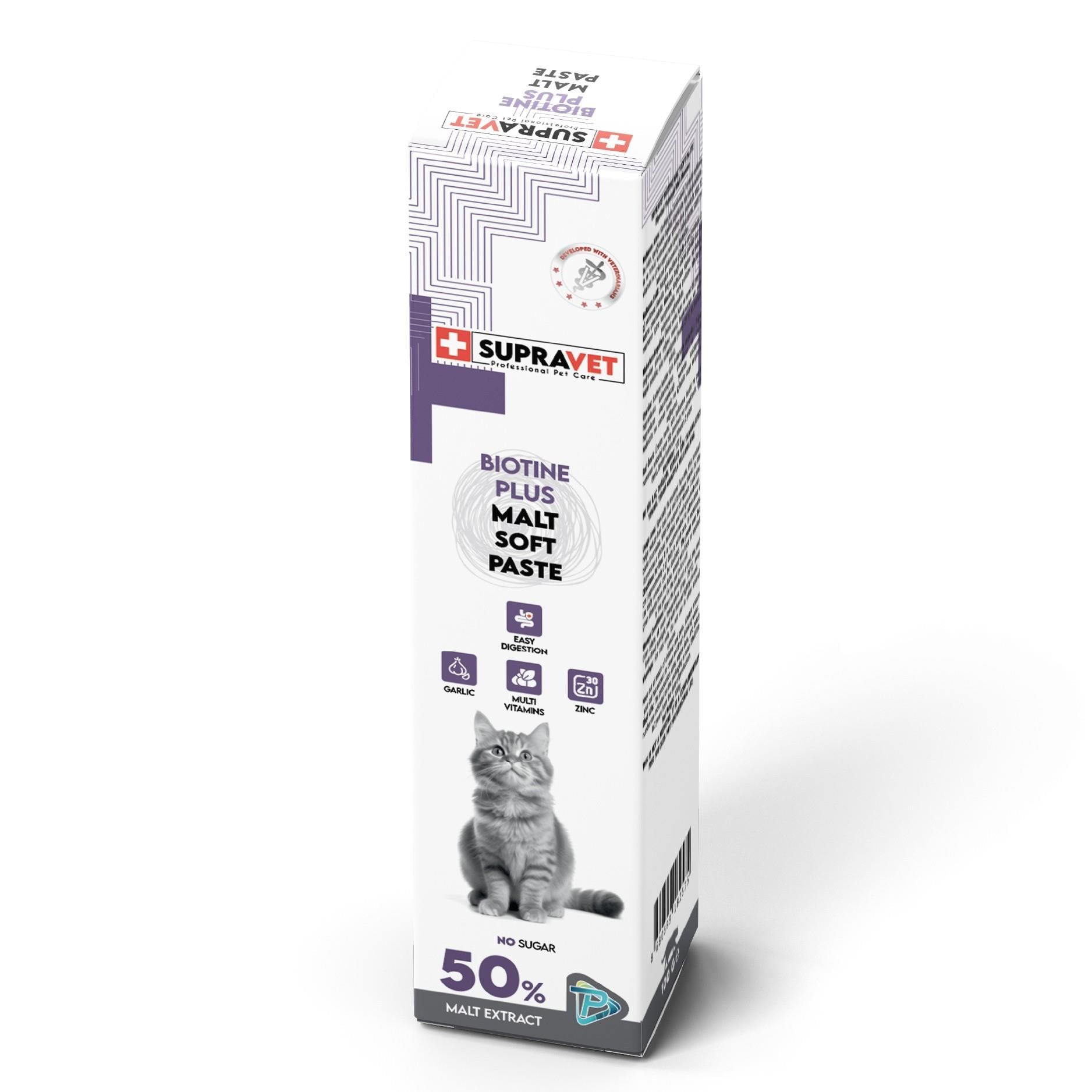 Supravet Biotine Plus Kediler için Tüy Sağlığı Güçlendirici Malt Paste 100gr