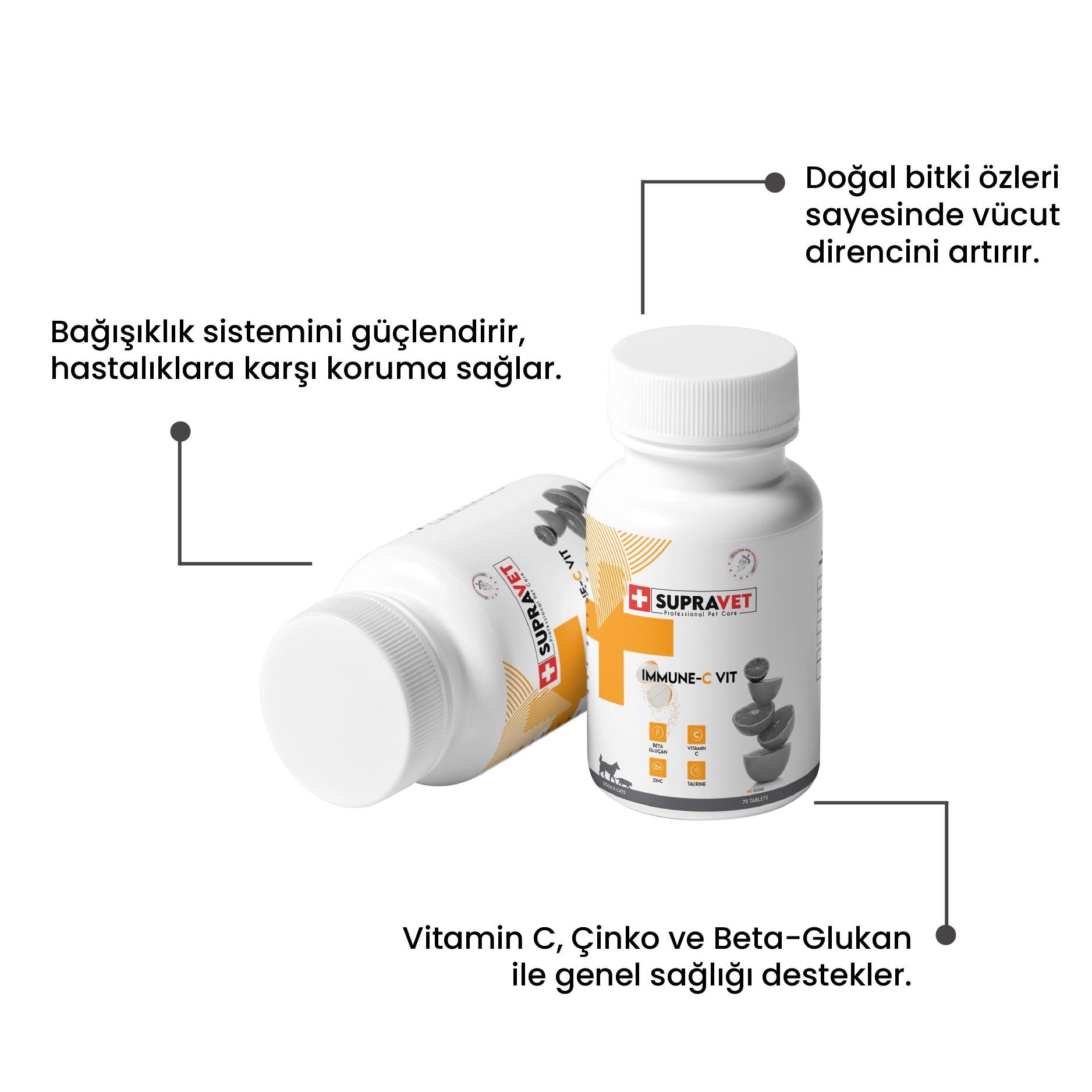 Supravet Immune Kedi ve Köpek için Bağışıklık Sistemi Güçlendirici 75 Tablet