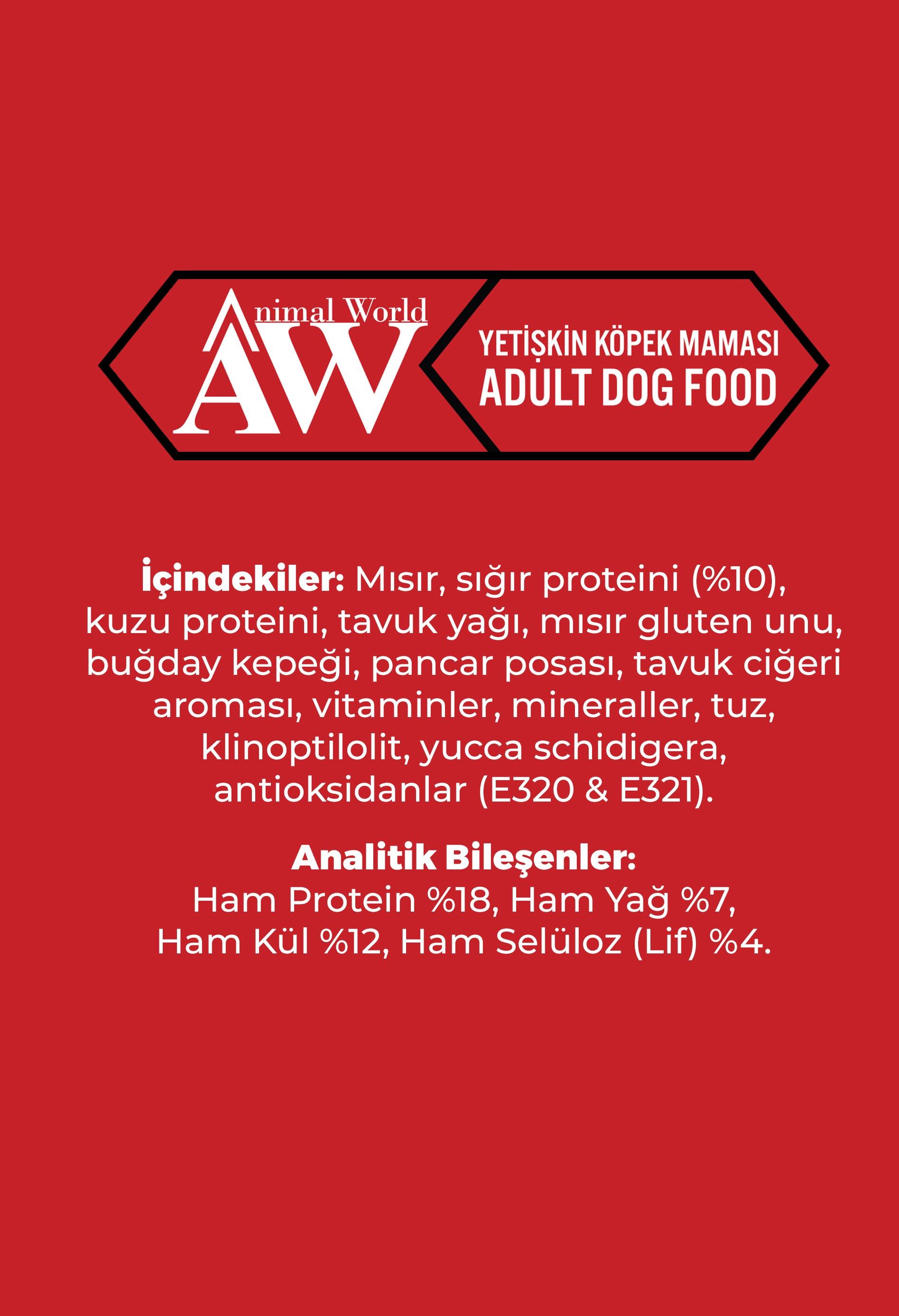 Animal World Kuzu Eli Yetişkin Köpek Maması 18 Kg