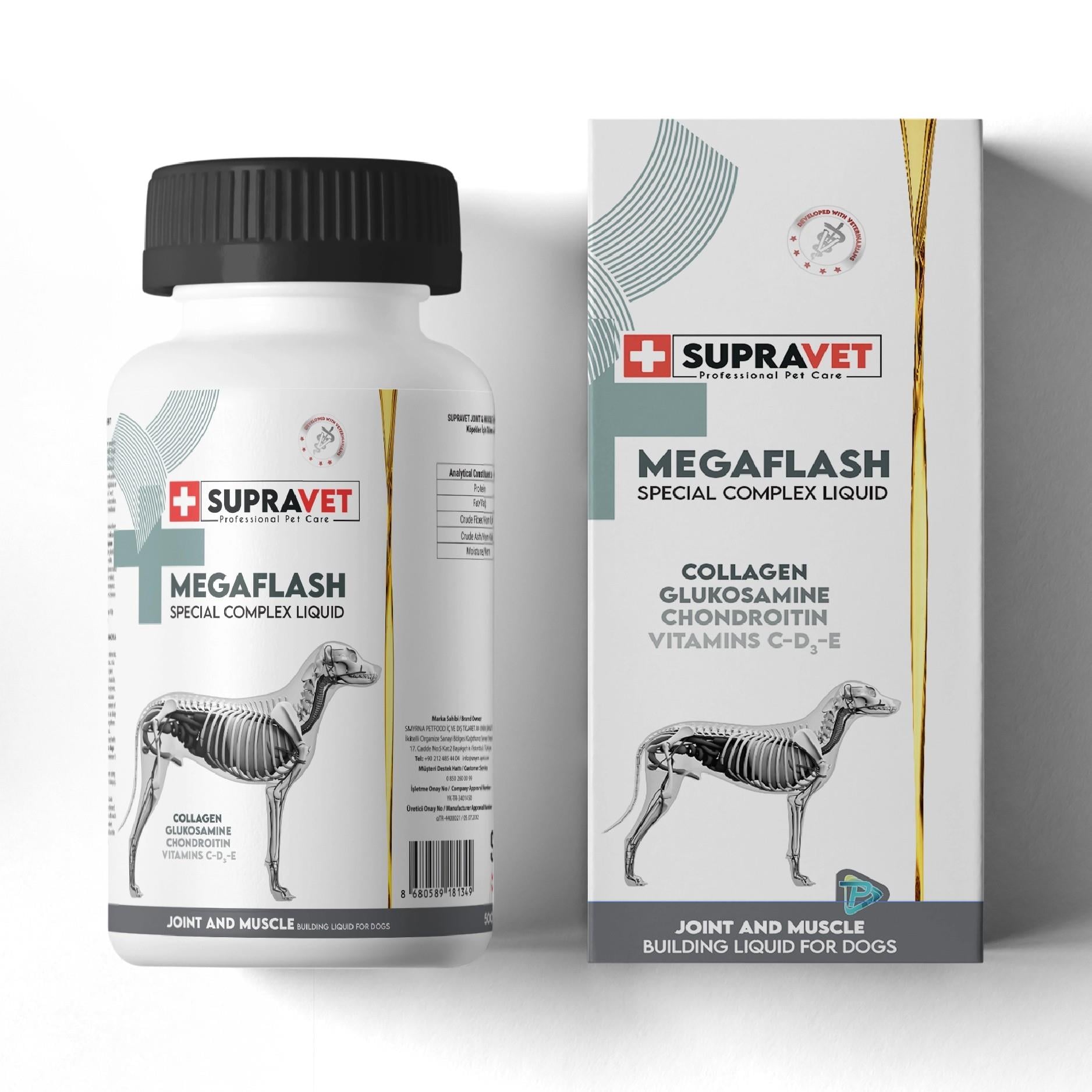 Supravet Mega Flash Xxl Köpek Eklem ve Kas Geliştirici Likit 500 Ml