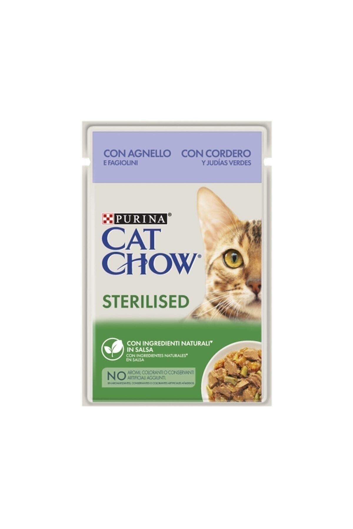 Cat Chow Sterilised Kuzu Etli Ve Yeşil Fasulyeli Kısırlaştırılmış Kedi Yaş Maması 85gr 26 Adet Pouch