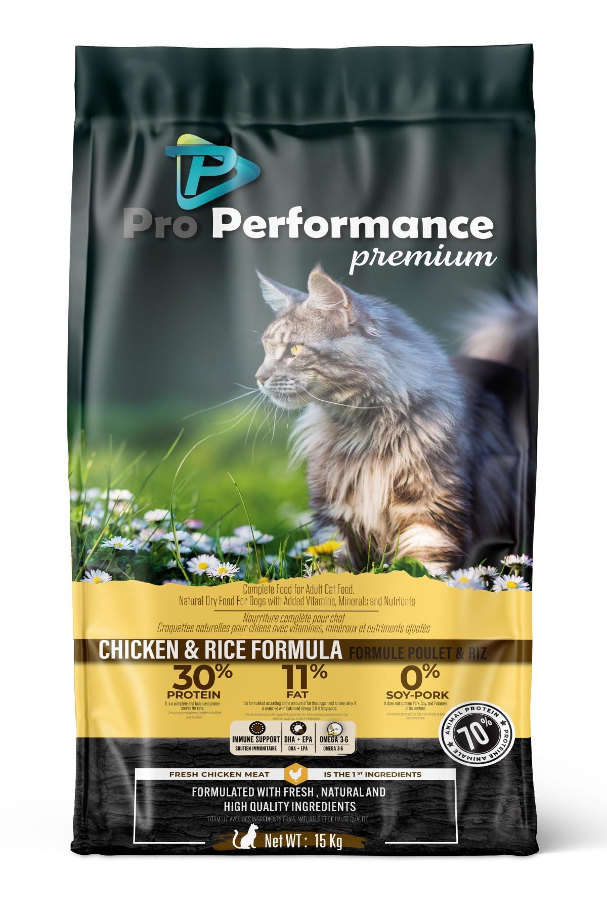 Pro Performance Premium Tavuk ve Pirinçli Yetişkin Kedi Maması 15kg
