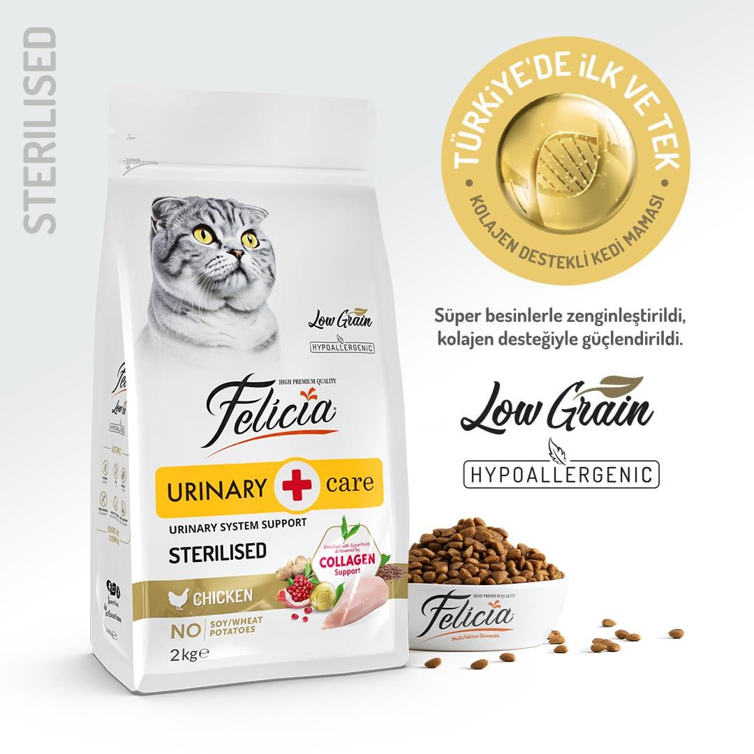 Felicia HypoAllergenic Tavuklu Düşük Tahıllı Kısırlaştırılmış Kedi Maması 2kg