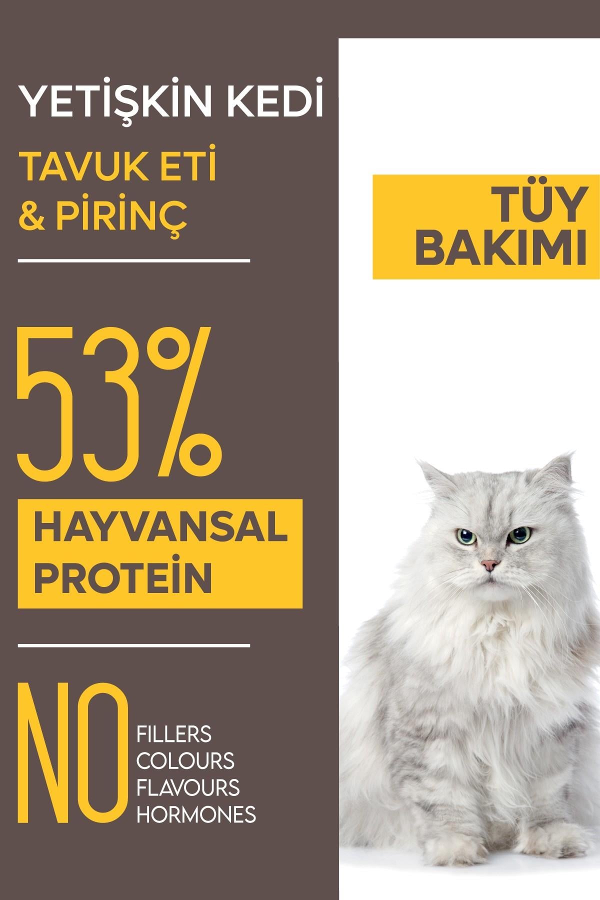 Animal World Hairball Tüy Yumağı Önleyici Tavuklu Yetişkin Kedi Maması 15 kg