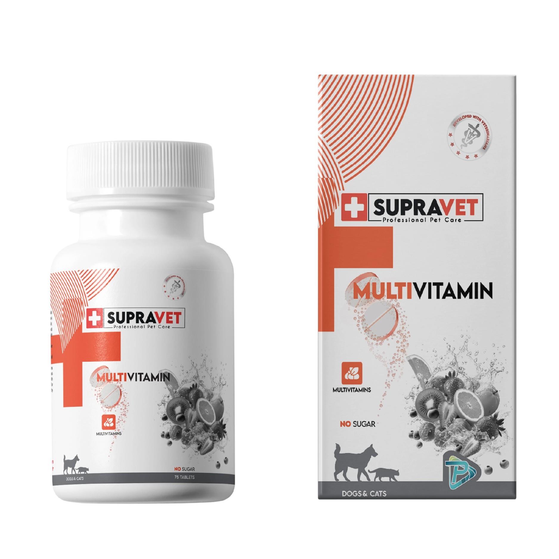 Supravet Kedi ve Köpekler için Multivitamin Tablet 75 Adet