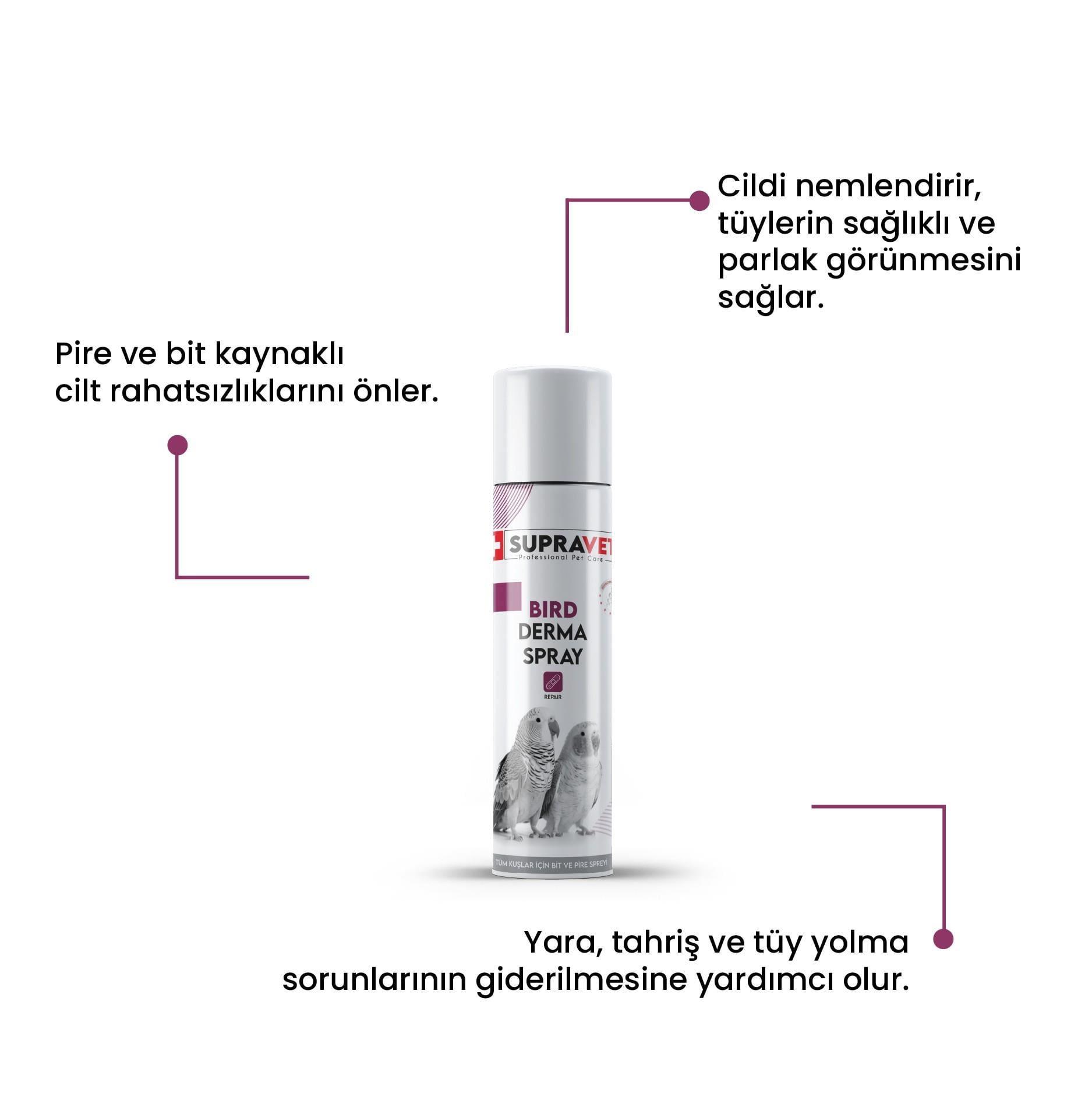 Supravet Kuşlar İçin Deri Bakım Spreyi 150ml