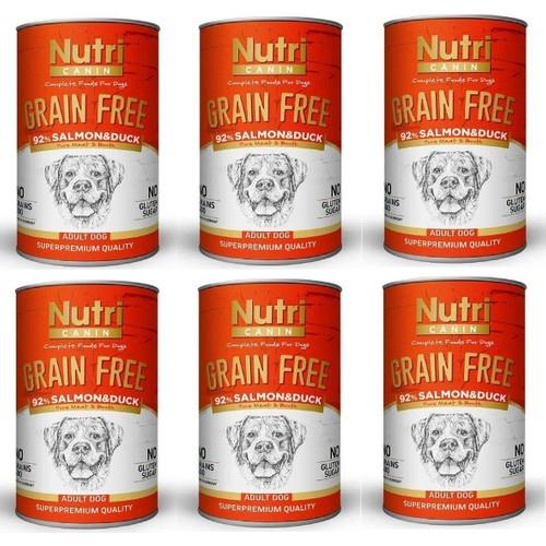 Nutri Canin Somonlu Ördekli Tahılsız Yetişkin Köpek Konservesi 400 G 6 Adet