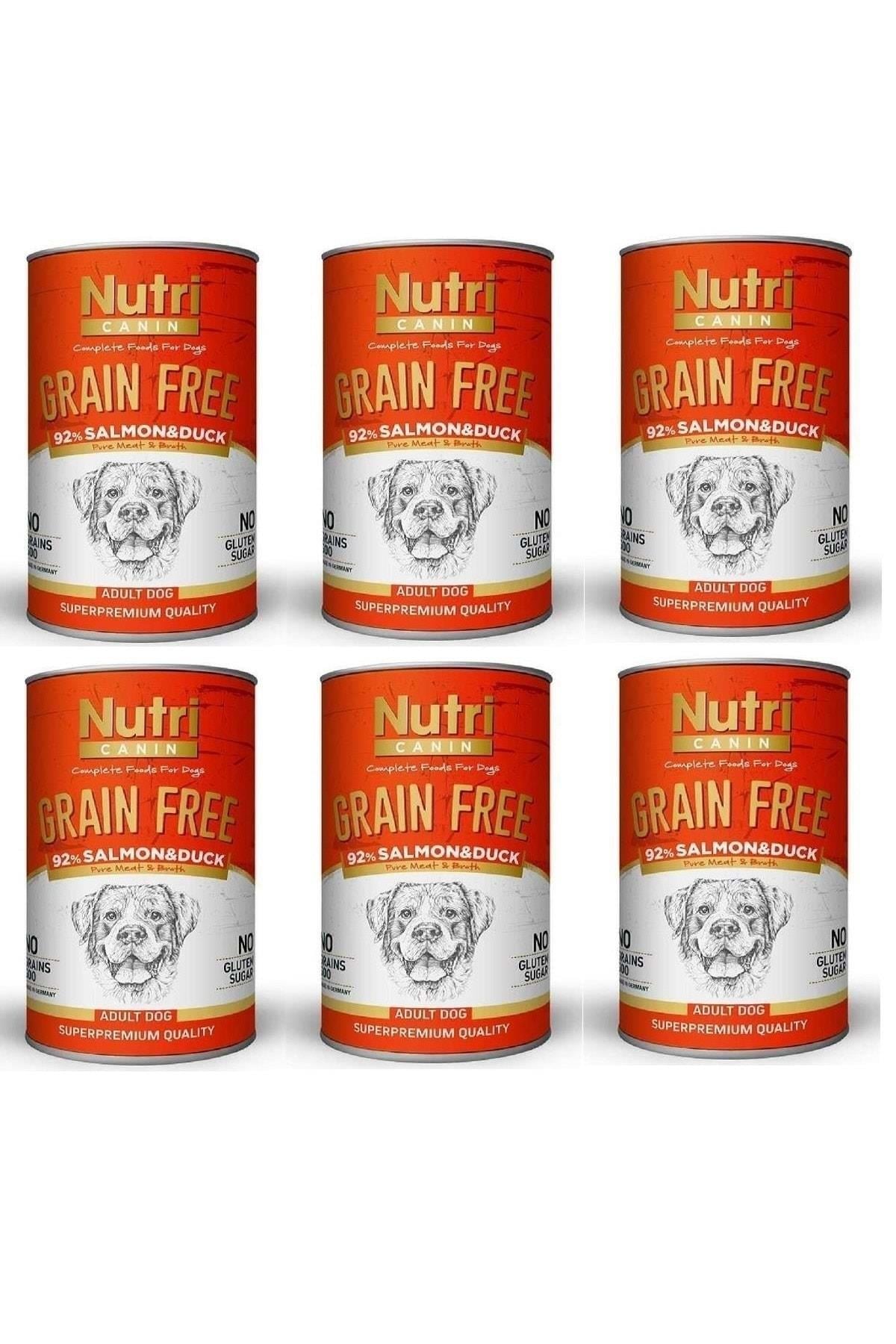 Nutri Canin Somonlu Ördekli Tahılsız Yetişkin Köpek Konservesi 400 G 6 Adet