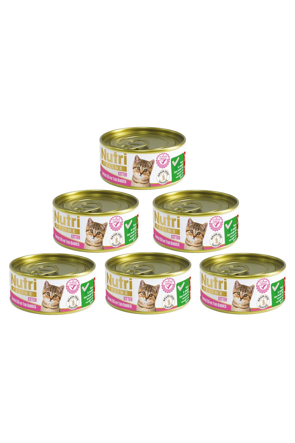 Nutri Feline Tahılsız Tavuk Etli & Ton Balıklı Yavru Kedi Konservesi 85 gr - 6 Adet