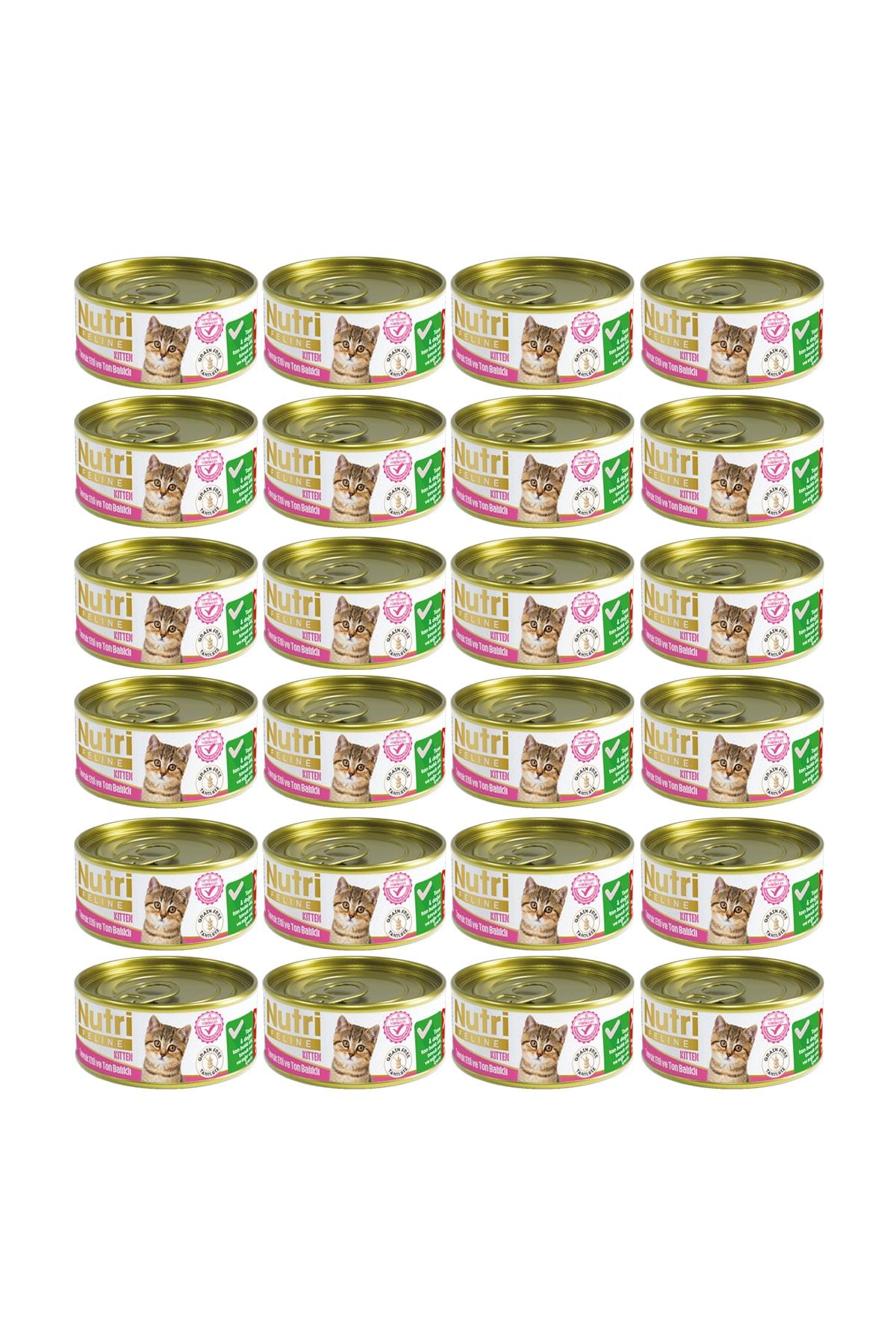 Nutri Feline Tahılsız Tavuk Etli & Ton Balıklı Yavru Kedi Konservesi 85 gr - 24 Adet