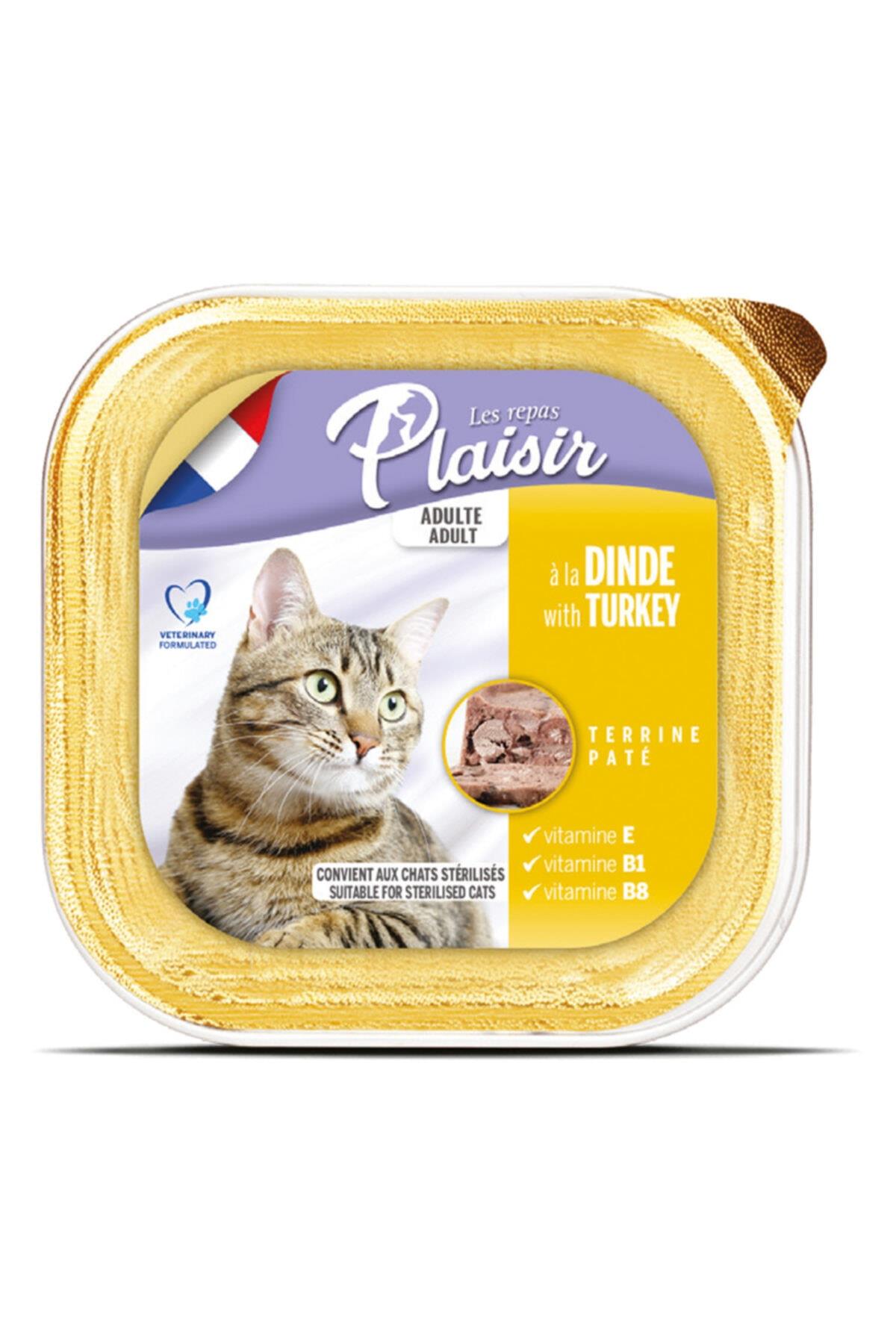 Plaisir Pate Hindi Etli 100GR Plaisir Yaş Kedi Kedi Maması 12 Adet