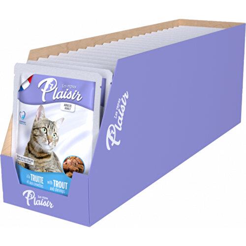 Plaisir Pouch Alabalık Ve Karidesli Yetişkin Kedi Konservesi 100gr