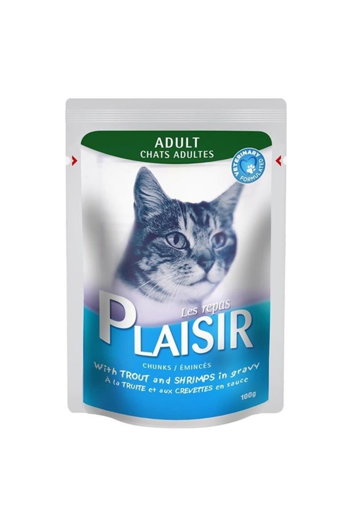 Plaisir Pouch Alabalık Ve Karidesli Yetişkin Kedi Konservesi 100gr