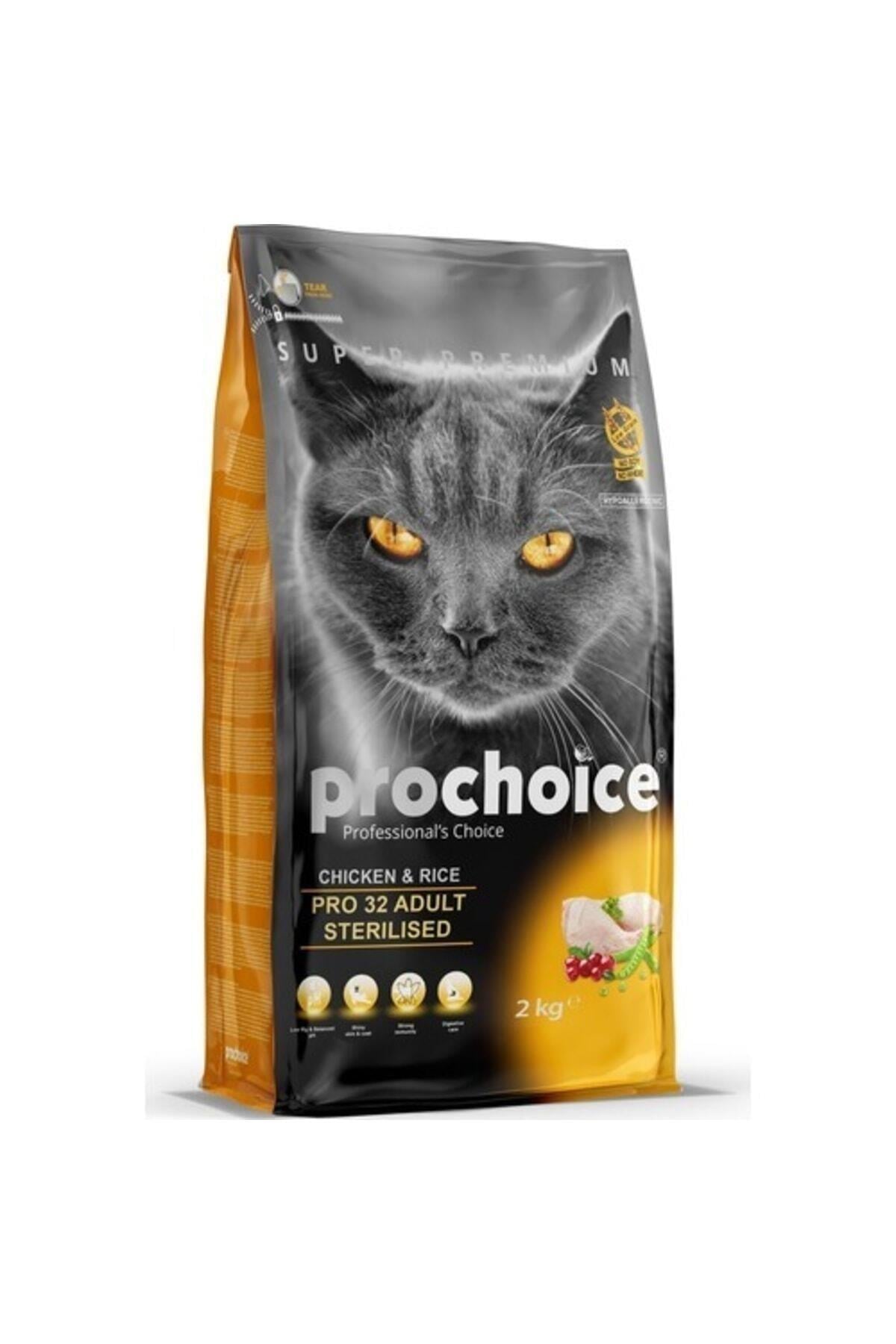 ProChoice 32 HypoAllergenic Tavuklu ve Pirinçli Düşük Tahıllı Kısırlaştırılmış Kedi Maması 2kg