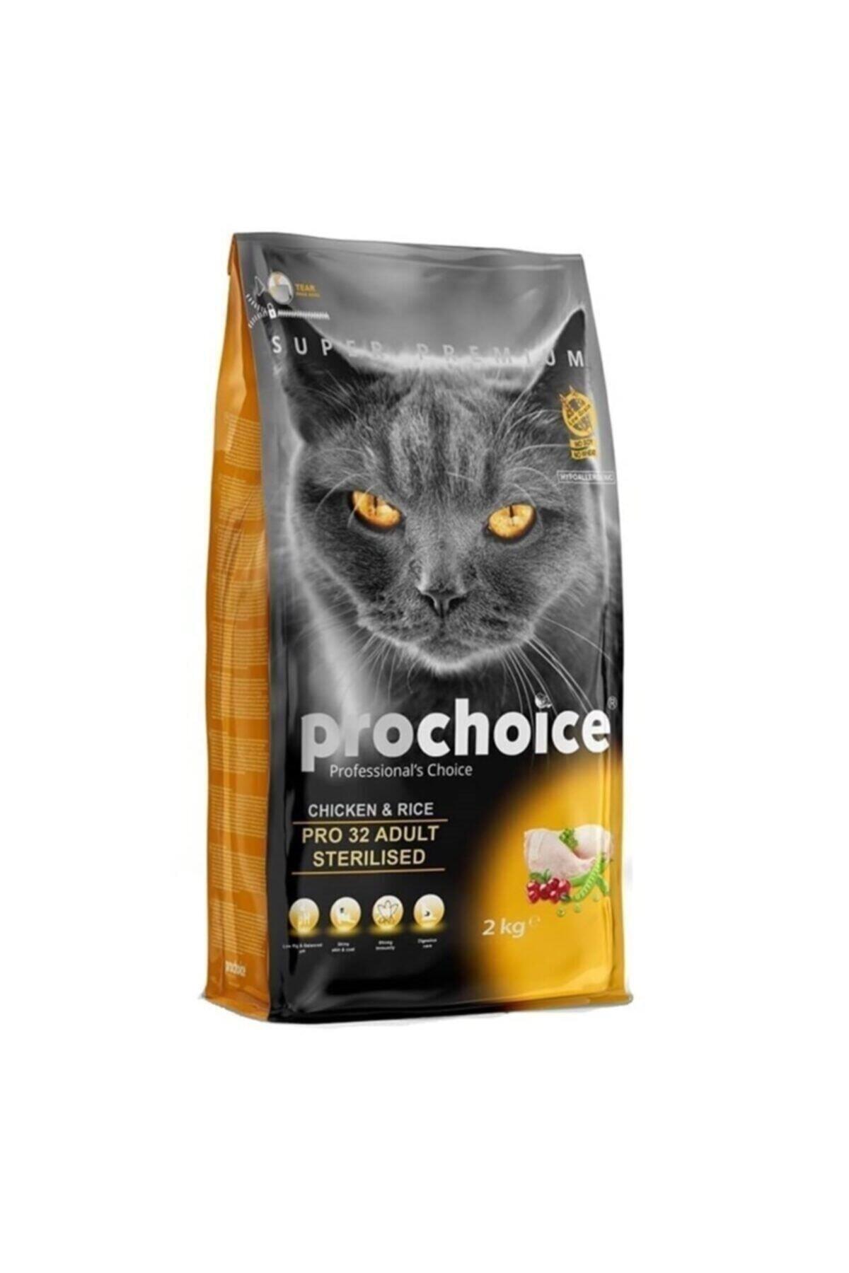 ProChoice 32 HypoAllergenic Tavuklu ve Pirinçli Düşük Tahıllı Kısırlaştırılmış Kedi Maması 2kg