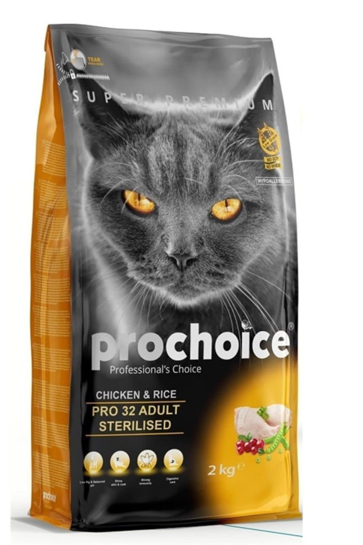 ProChoice 32 HypoAllergenic Tavuklu ve Pirinçli Düşük Tahıllı Kısırlaştırılmış Kedi Maması 2kg