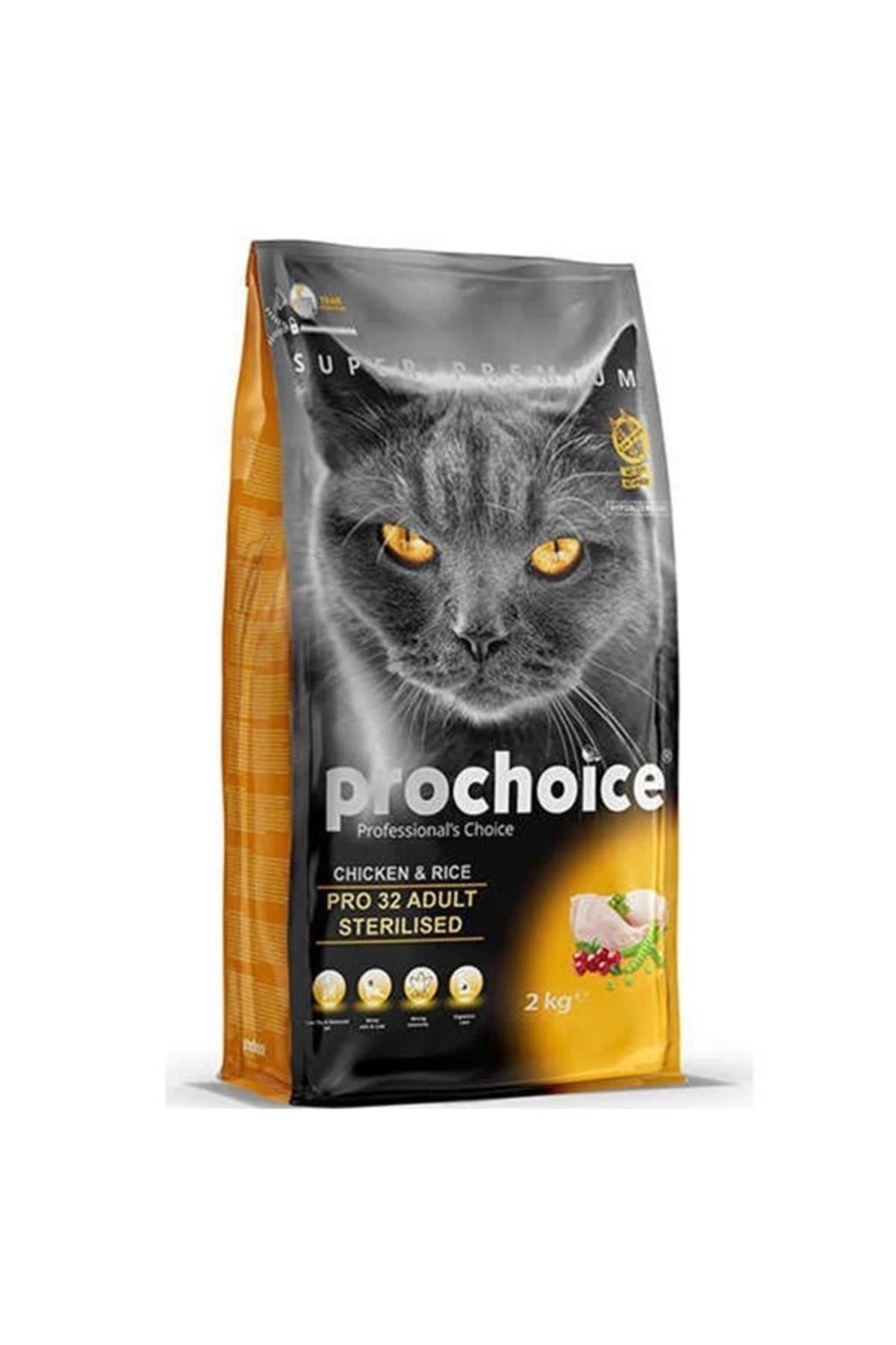 ProChoice 32 HypoAllergenic Tavuklu ve Pirinçli Düşük Tahıllı Kısırlaştırılmış Kedi Maması 2kg
