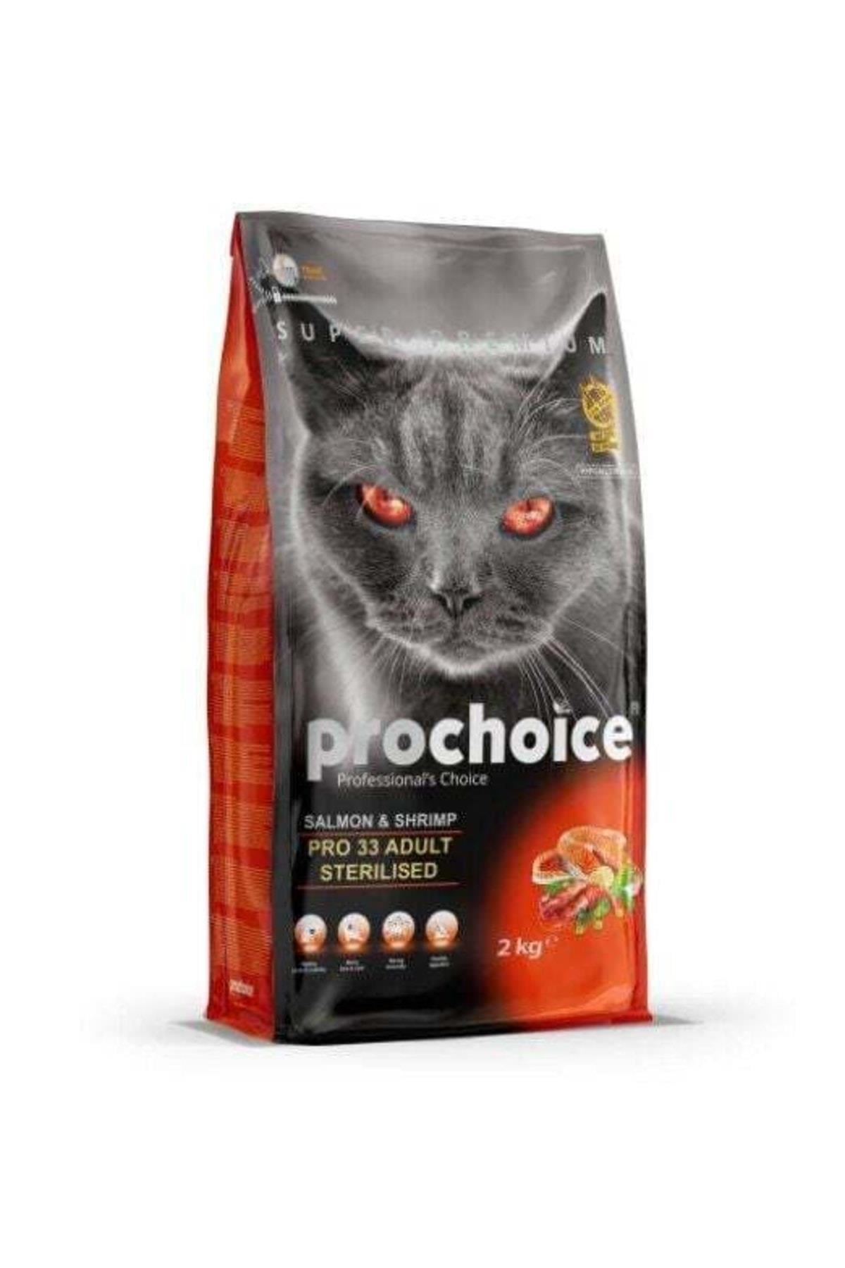 ProChoice 33 HypoAllergenic Somonlu ve Karidesli Düşük Tahıllı Kısırlaştırılmış Kedi Maması 2kg